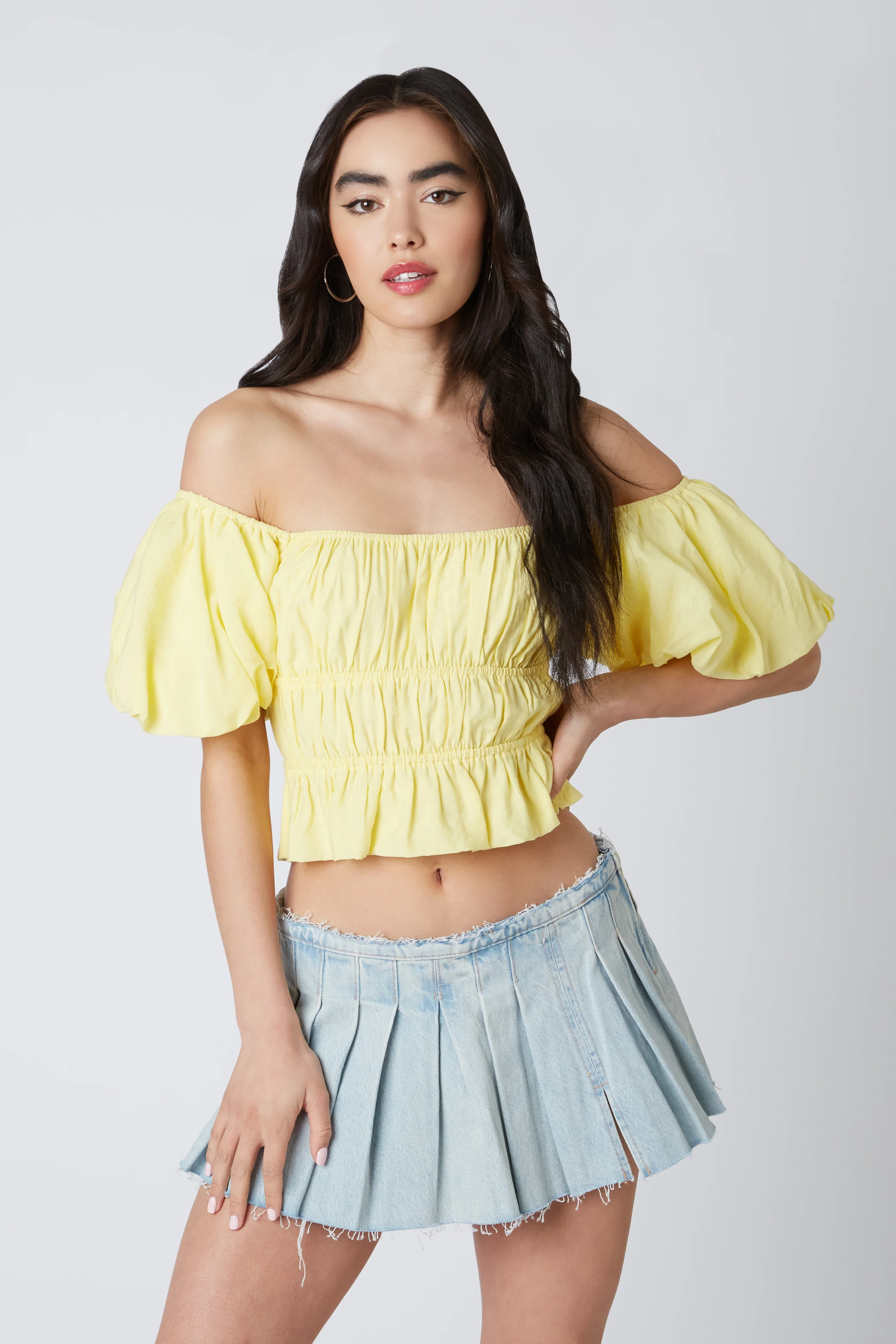 Smocked Puff Sleeve Top