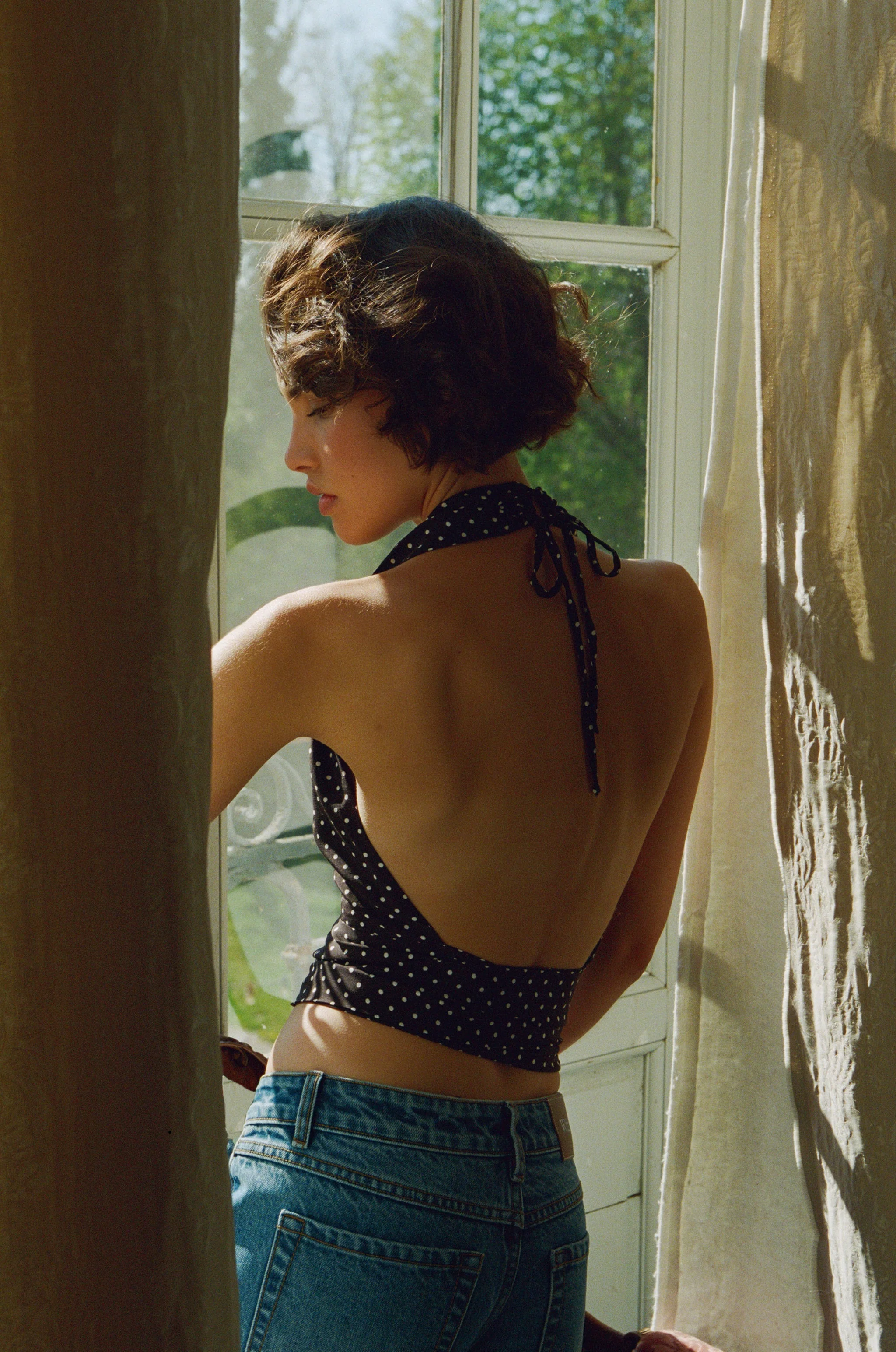 Rendezvous Top | Black Polka Dot