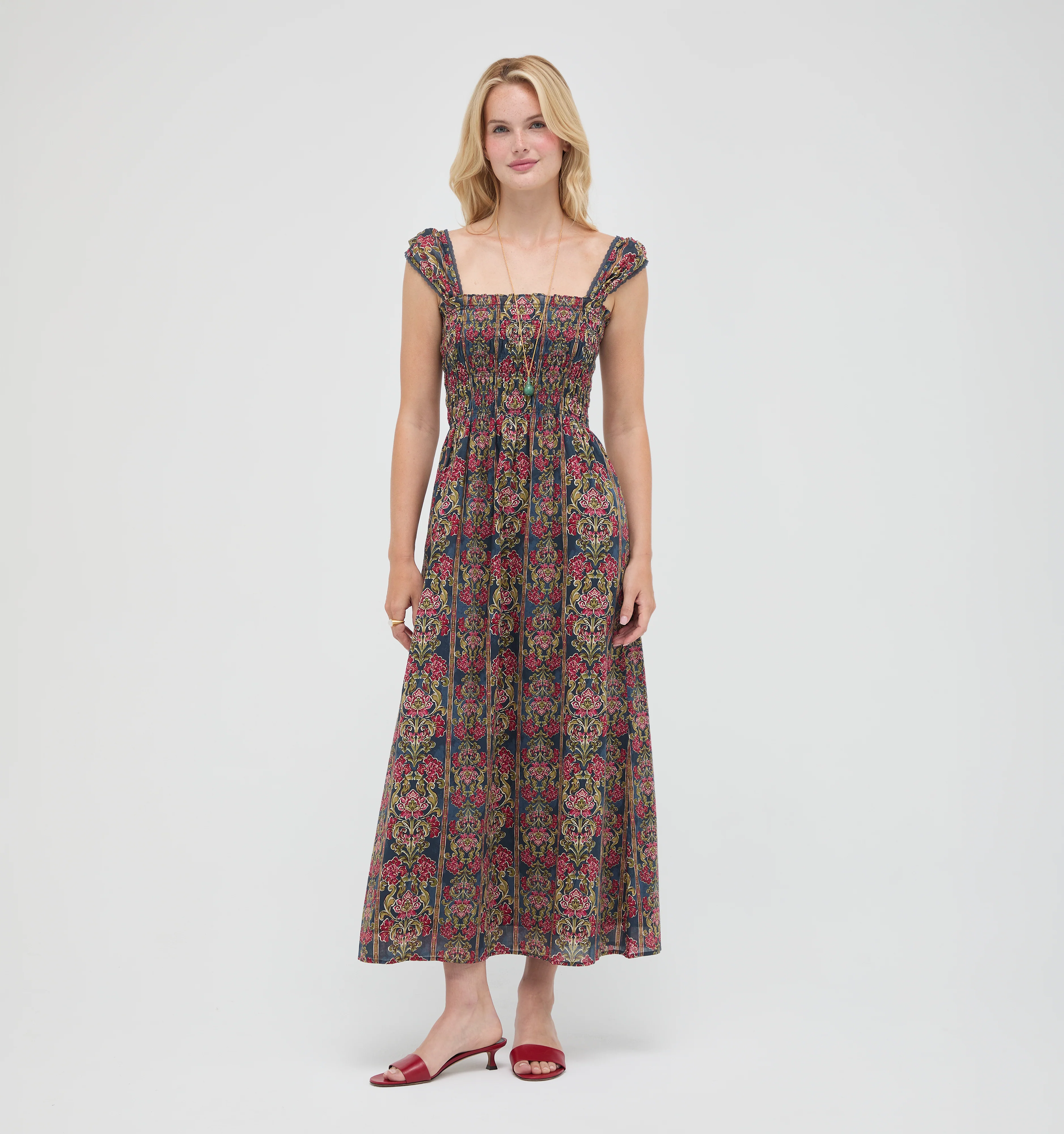 The Harper Nap Dress -  Stowell Medallion Stripe