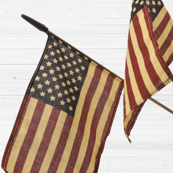 American Tea Stained Flags with Bracket