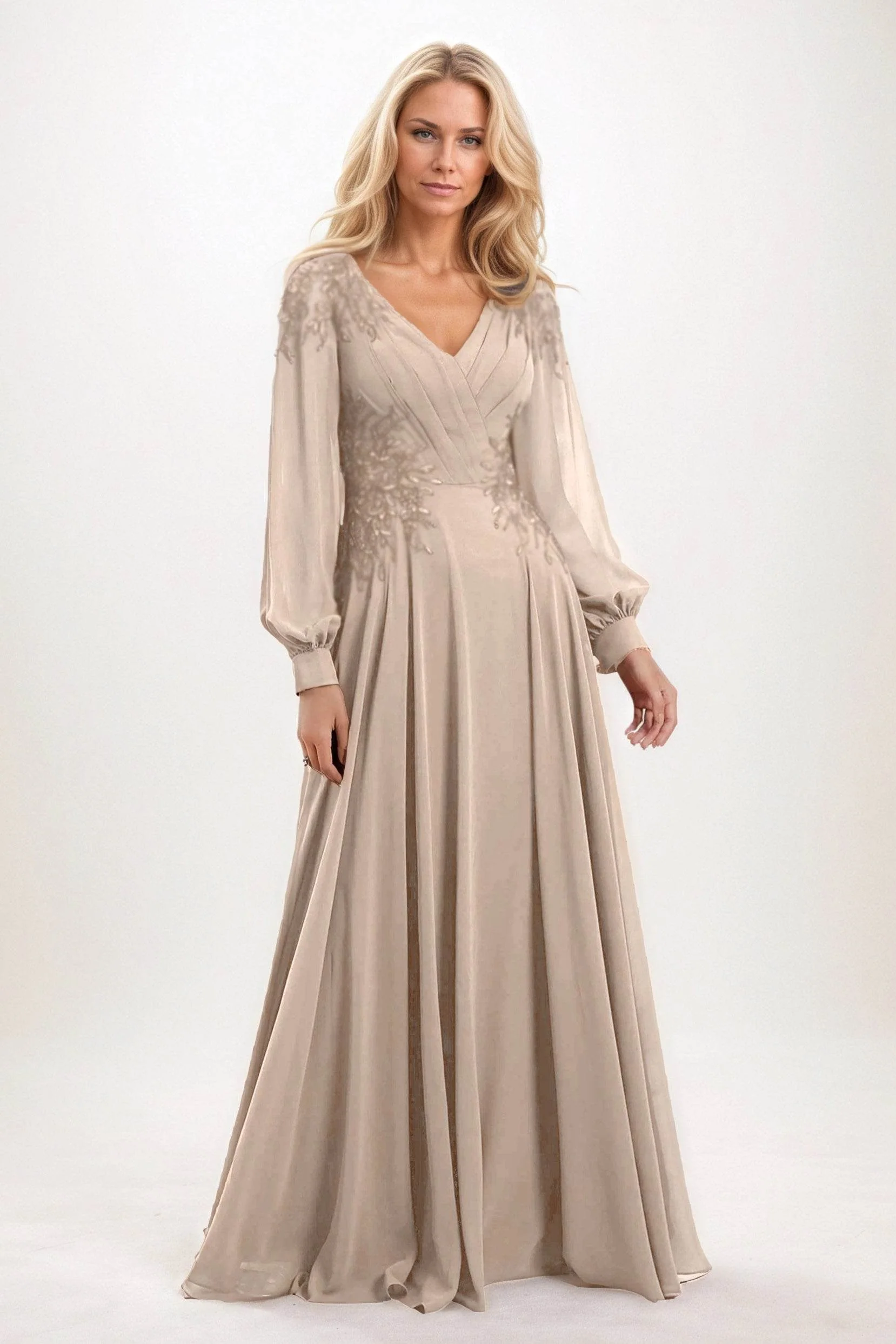 A-Line Maxi Chiffon Mother of the Bride Dresses CM0405