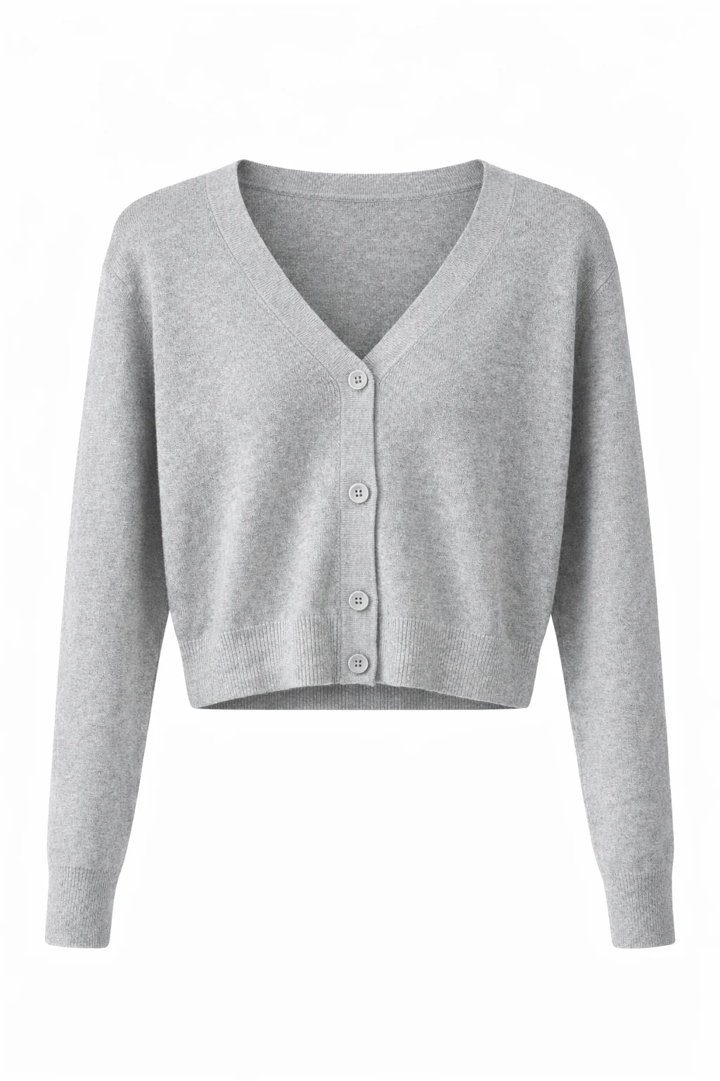 Cropped Knit Button-Front Cardigan