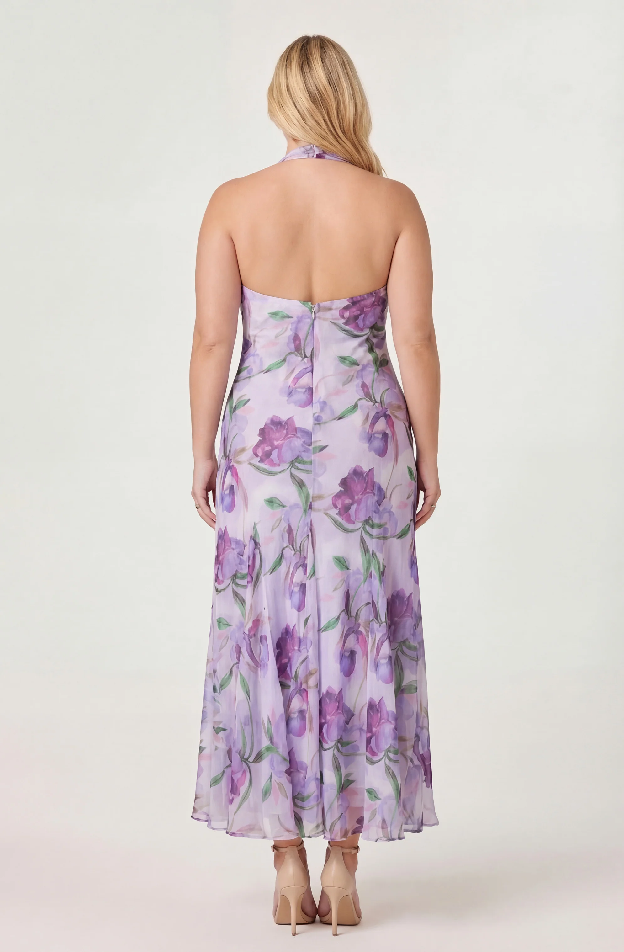 Yasmeen Floral Halter Godet Maxi Dress