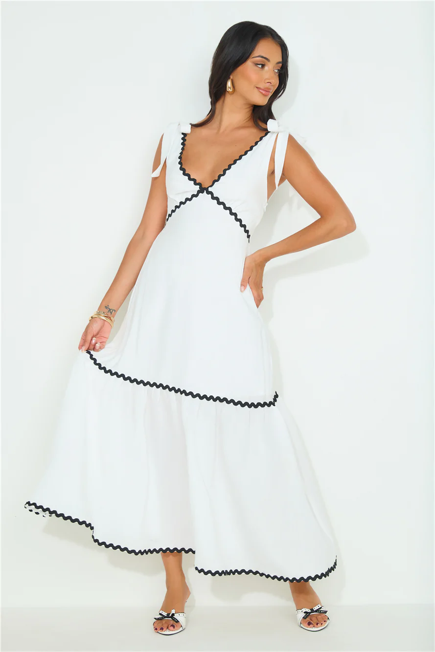Sara Loves Maxi Dress White - luluinthesky