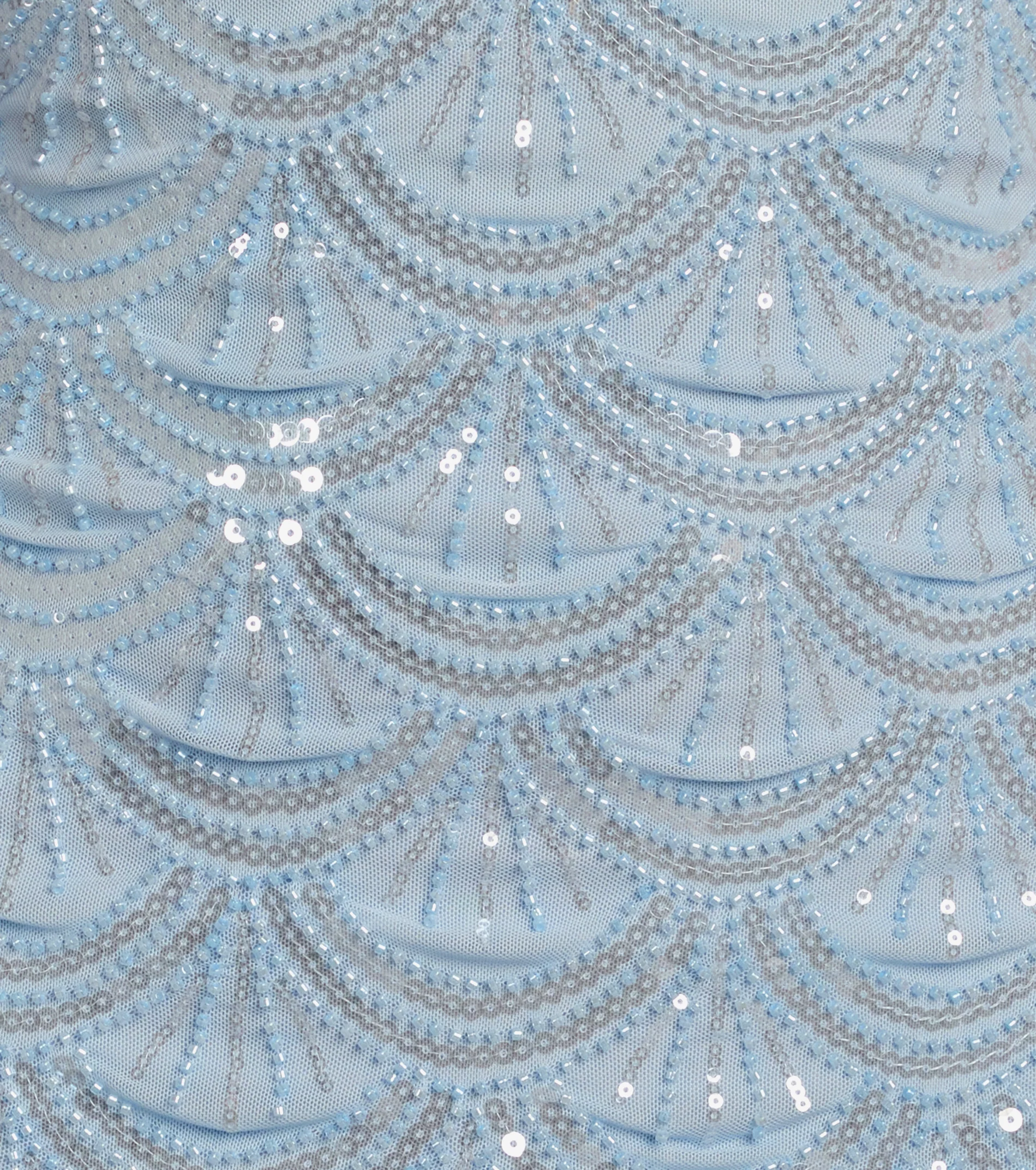 Lilah Beaded Scallop Mini Dress - luluinthesky