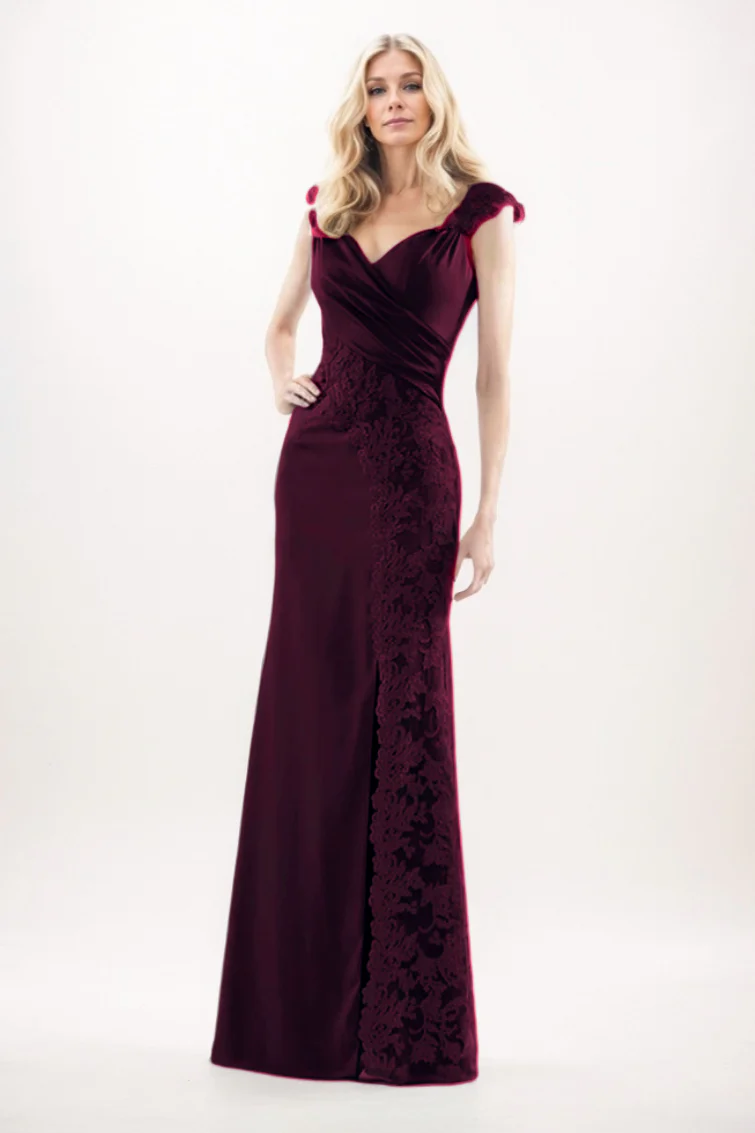 Sheath-Column Maxi Chiffon Mother Of The Bride Dress CM0275