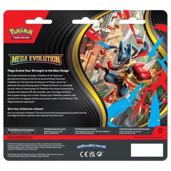 Pokémon TCG: Mega Evolution Three-Booster Blister (30 Cards & Bonus Foil Promo Card)
