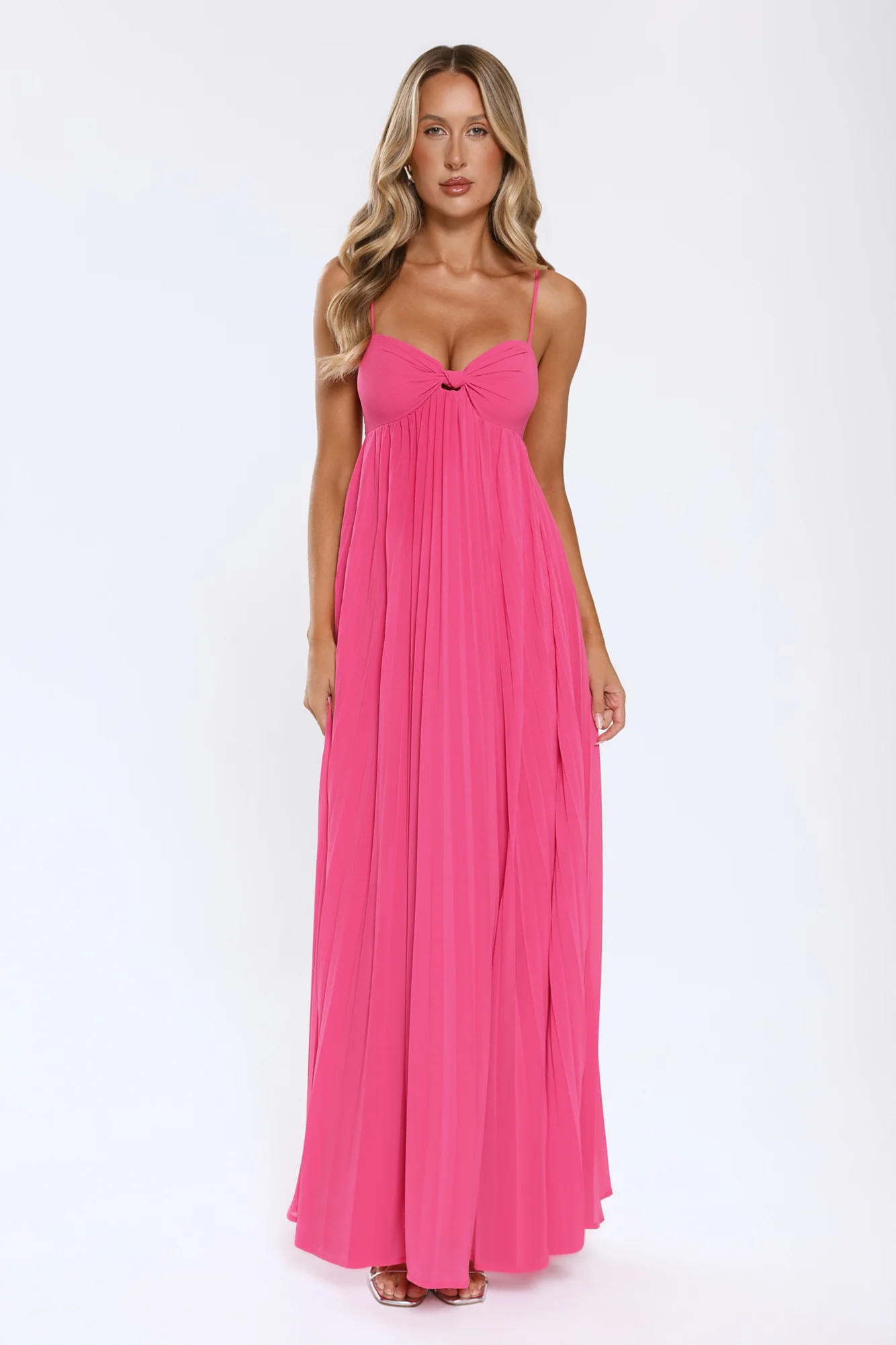 A Little Drama Strapless Maxi Dress Pink