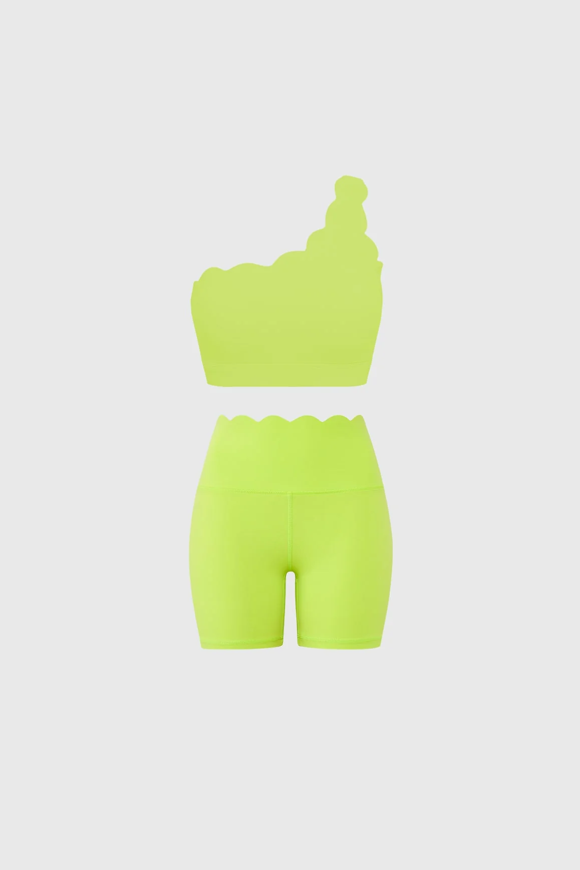 Dynamic One Shoulder Sports Bra & High-Waist Sculpting Biker Short