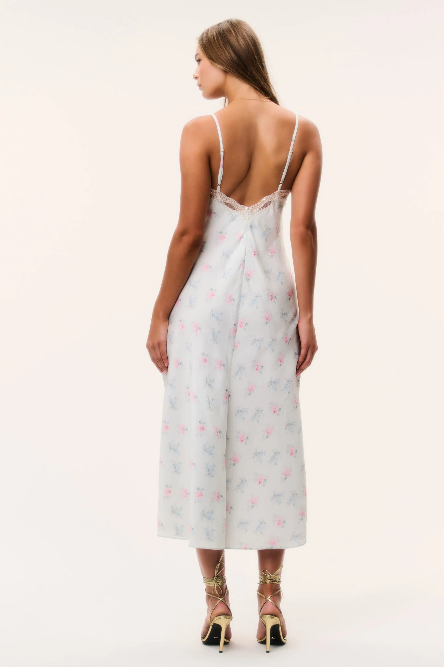 Idris Floral Satin Midi Dress