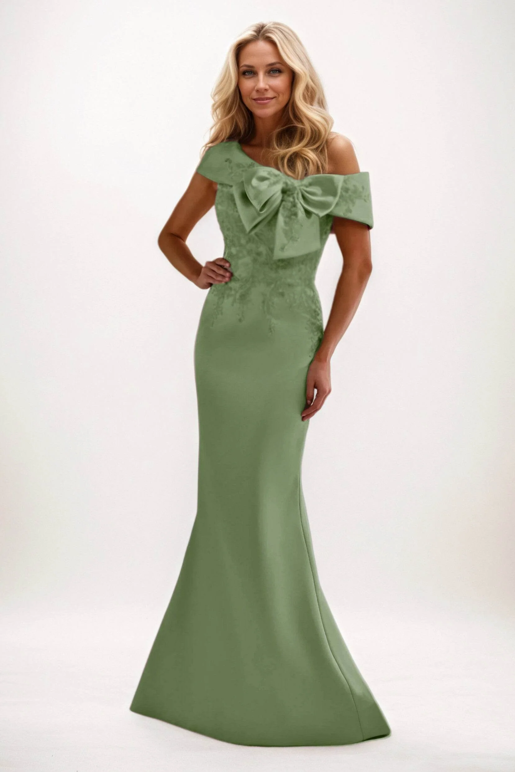 Trumpet-Mermaid Maxi Satin Mother of the Bride Dresses CM0398