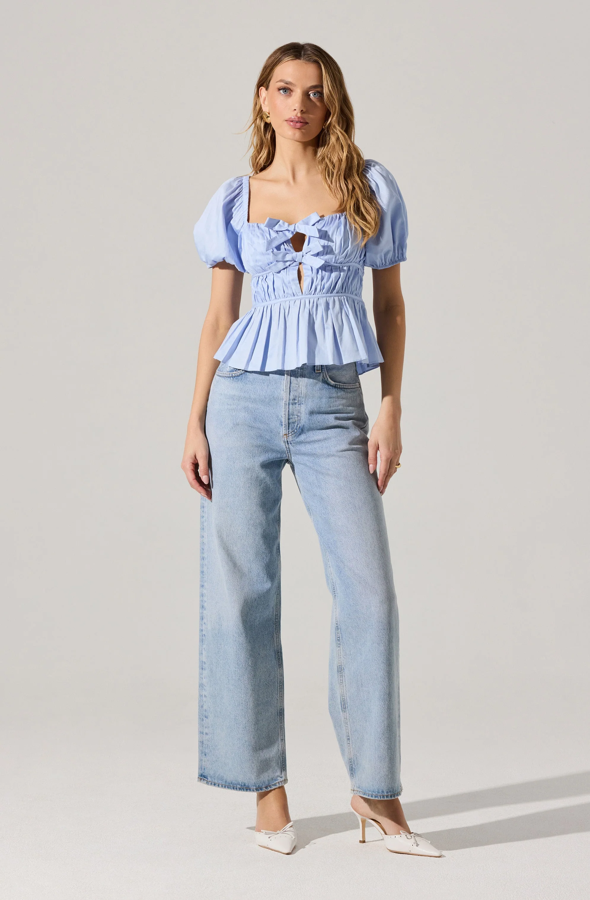 Bow Front Peplum Top