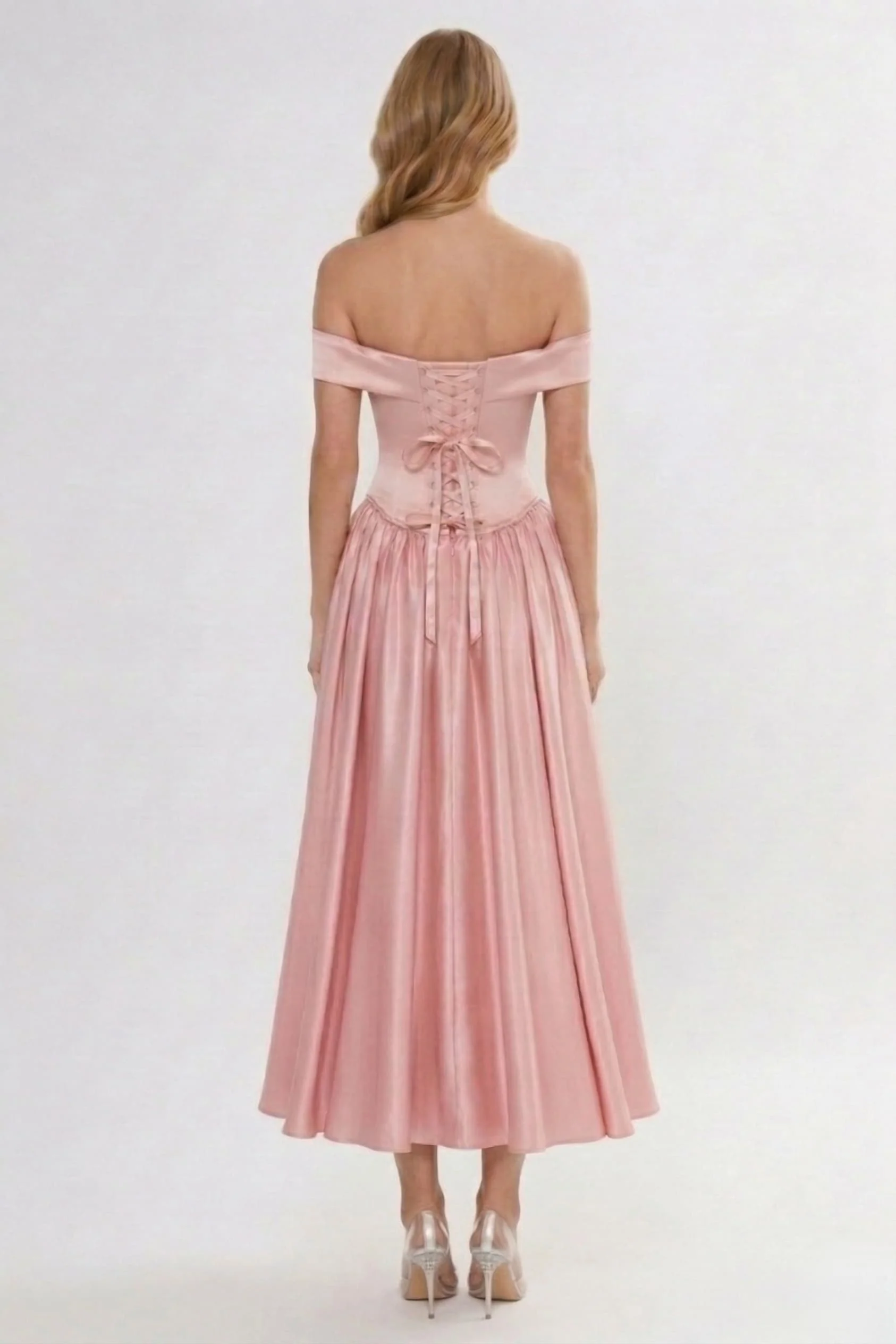 A-Line Ankle Length Soft Satin Wedding Guest Dress CG0313