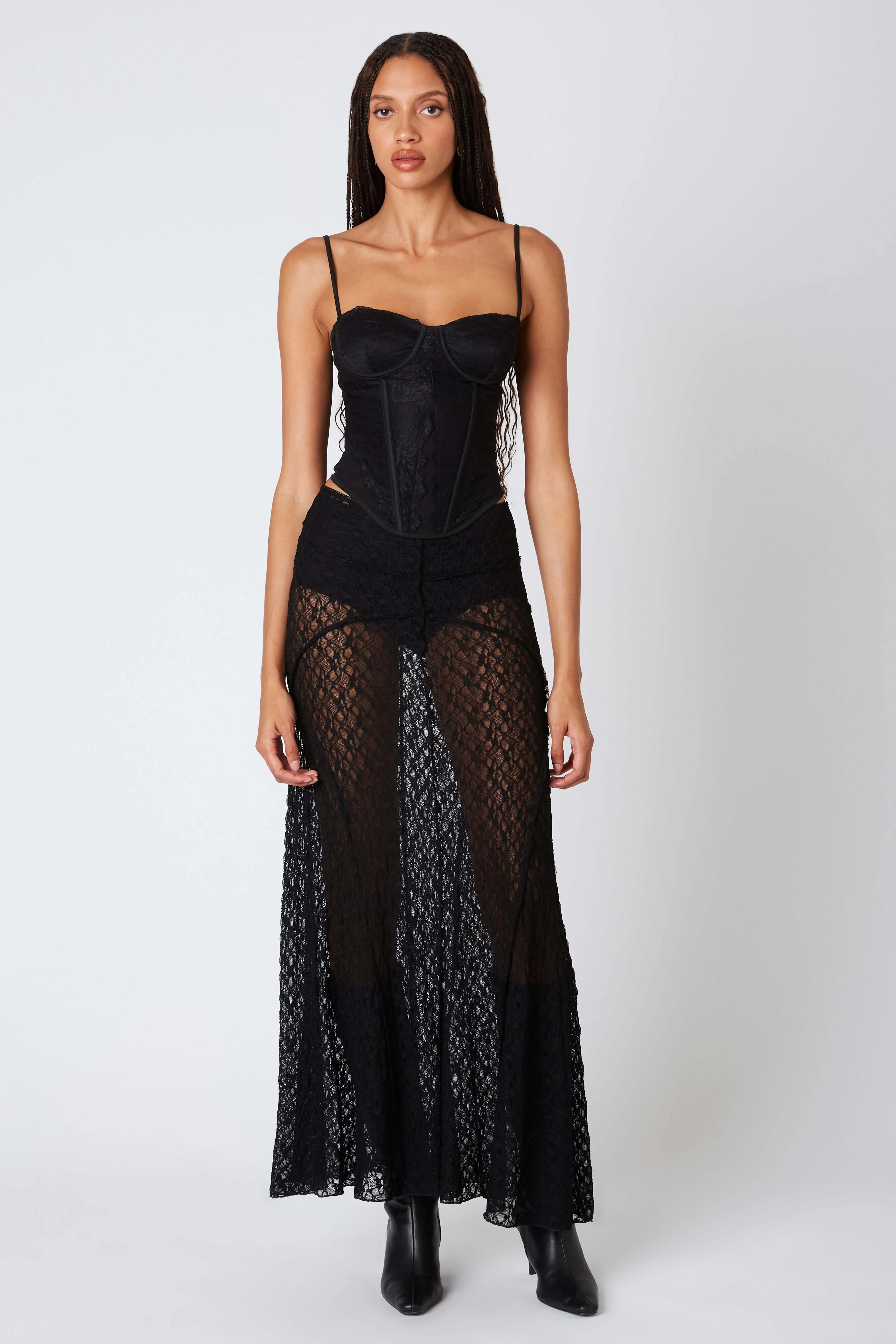 Sheer Lace Maxi Skirt