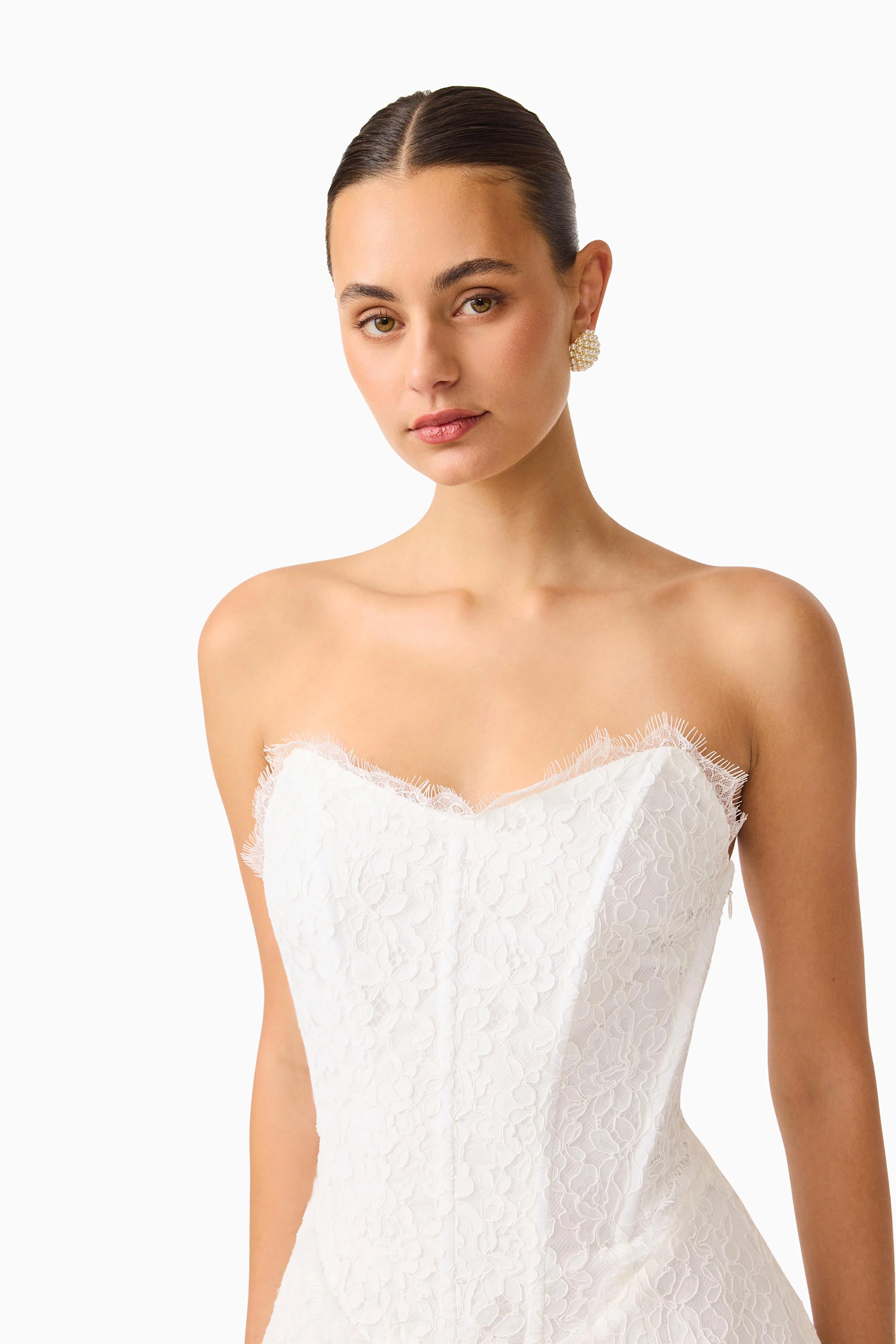 Clarisse Tulip Mini Dress in White