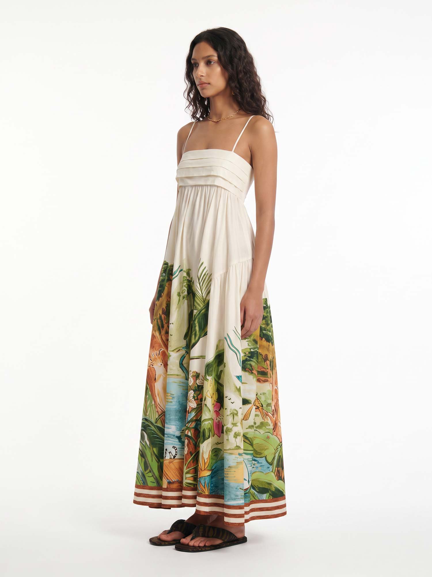 Tropical Paradise Strapless Maxi Dress
