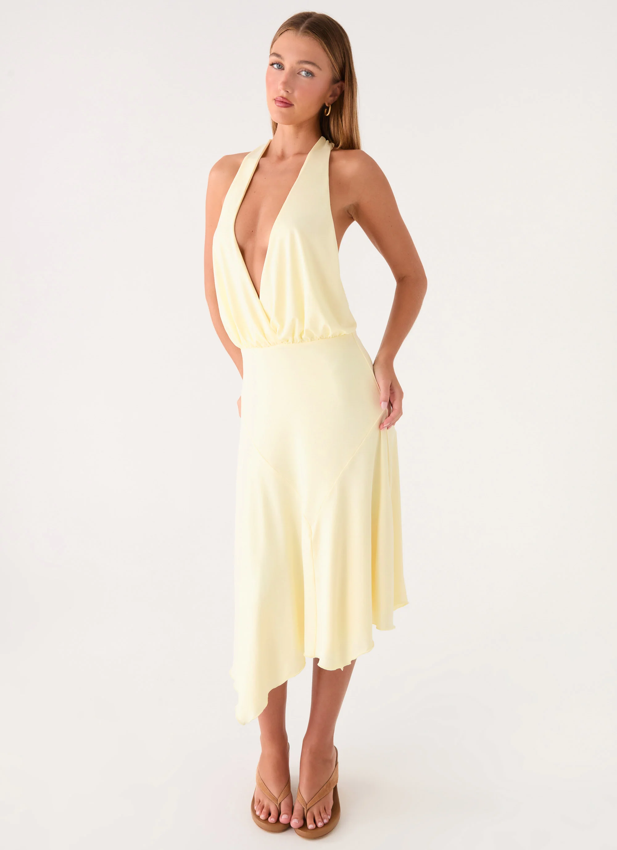 Ignite It Midi Dress - Lemon