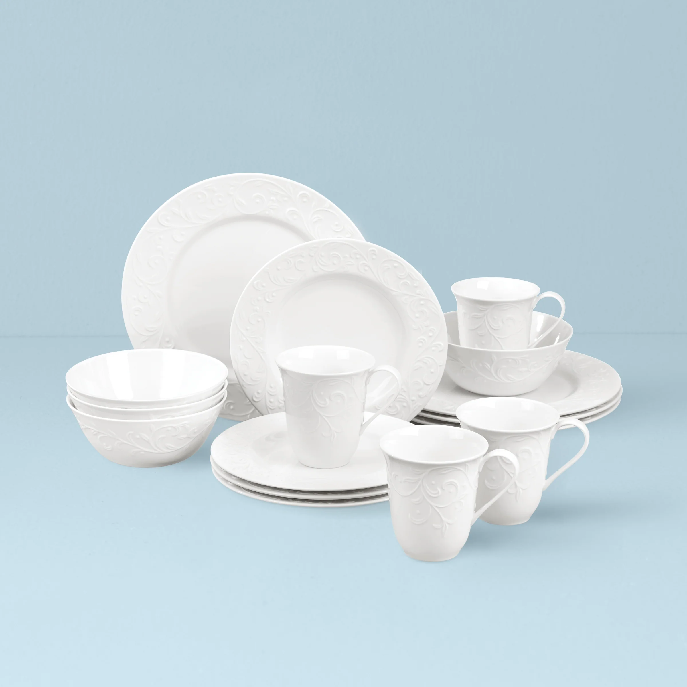 Opal Innocence Carved 16-Piece Dinnerware Set