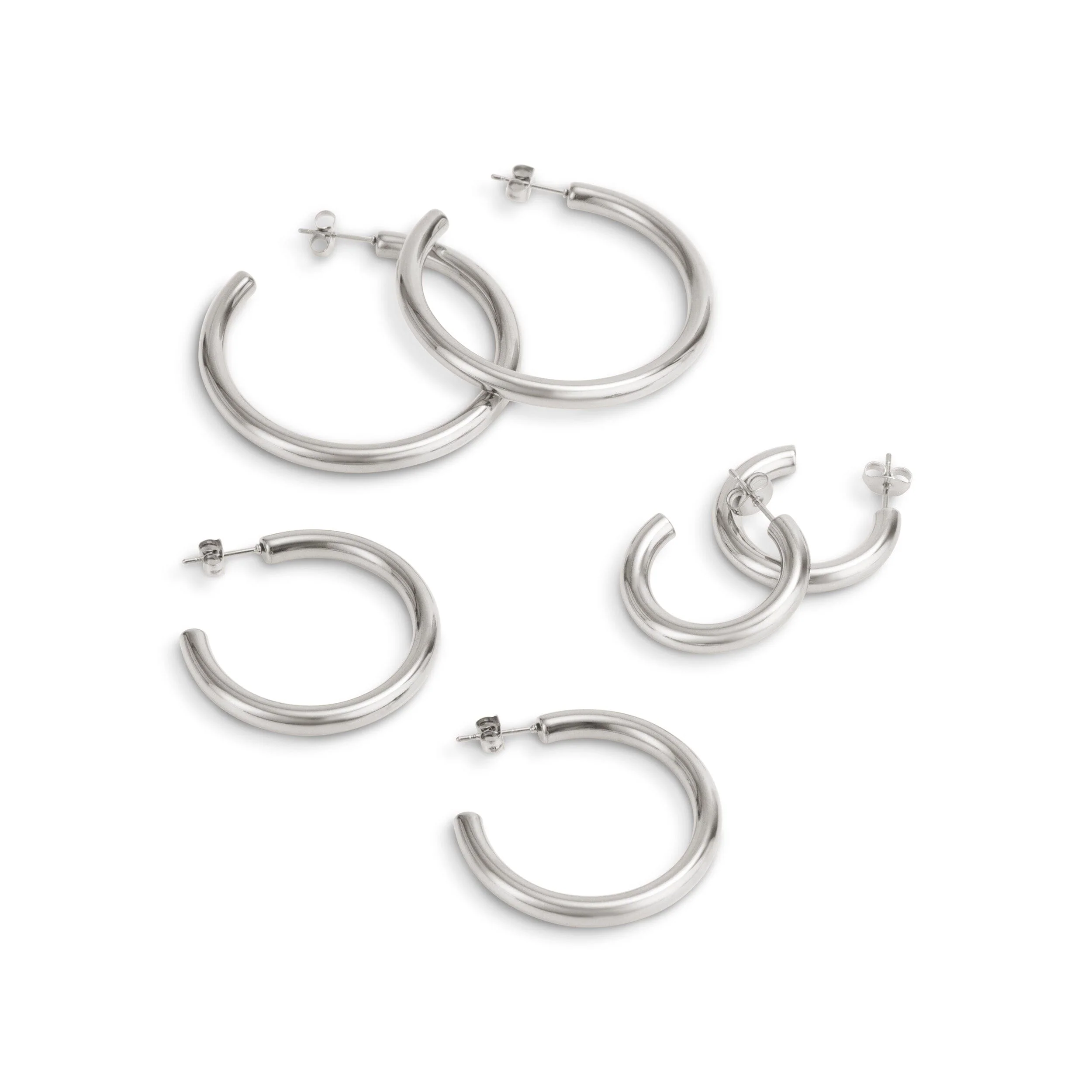 Lior 3 Pair Earring Set Silver