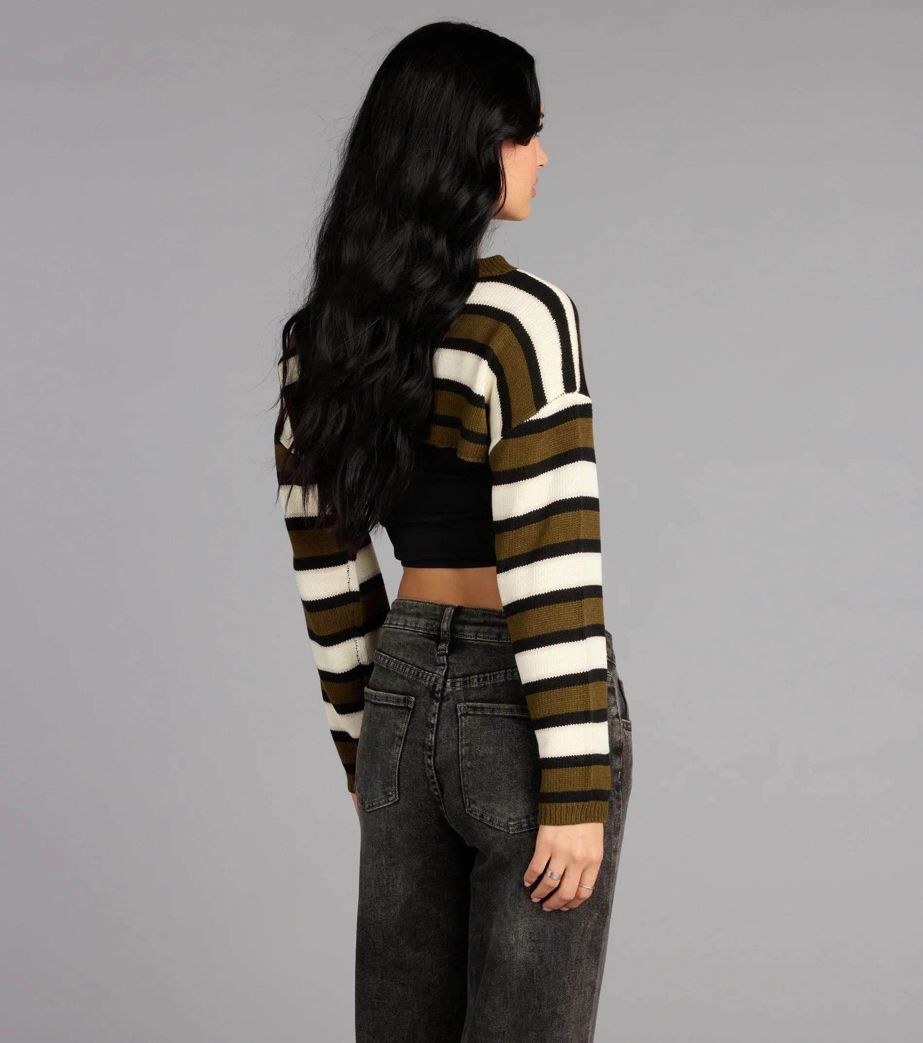 Coffee Run Striped Sweater Topper