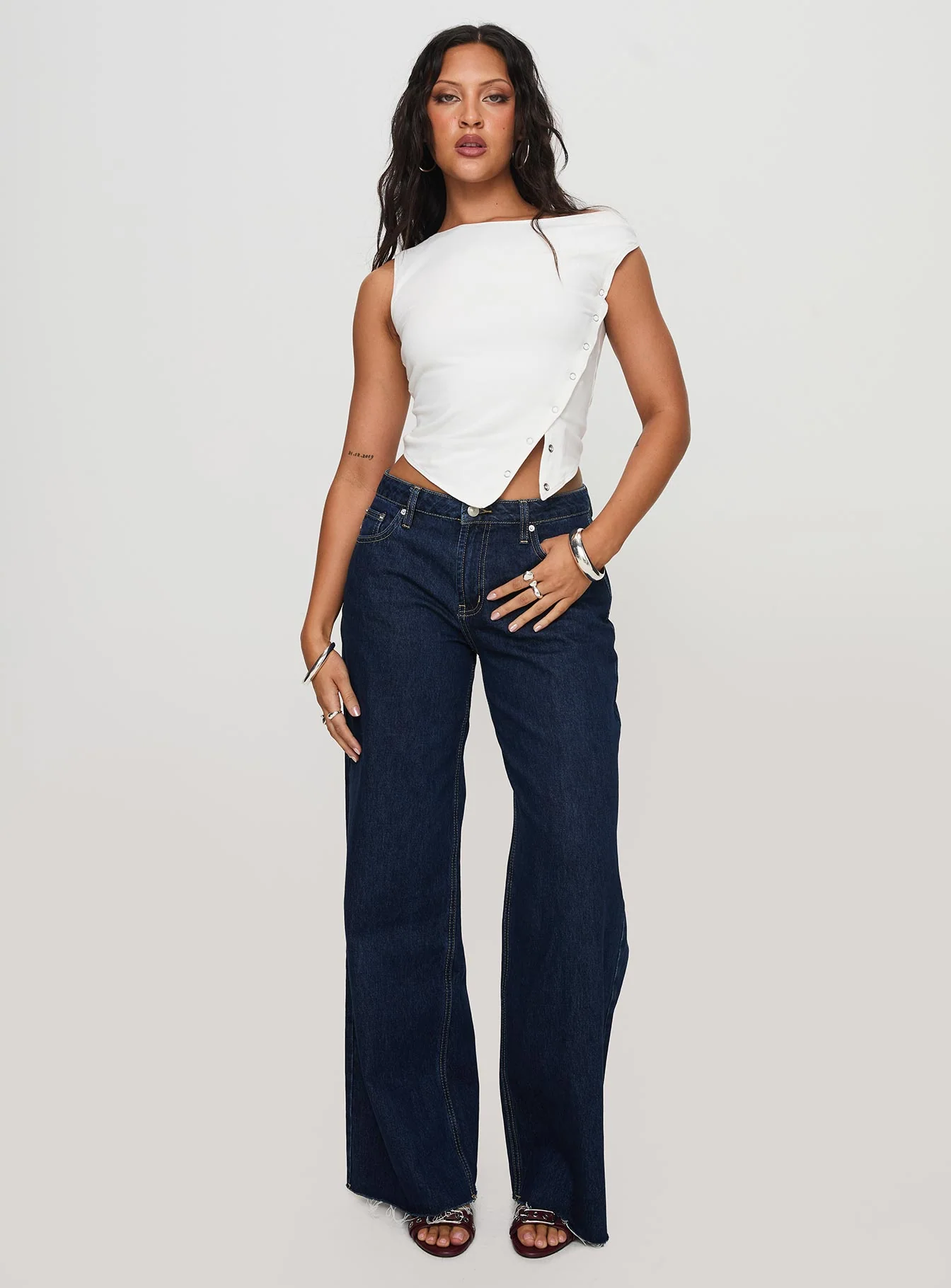 Darla Low Rise Straight Leg Jean Dark Blue Wash