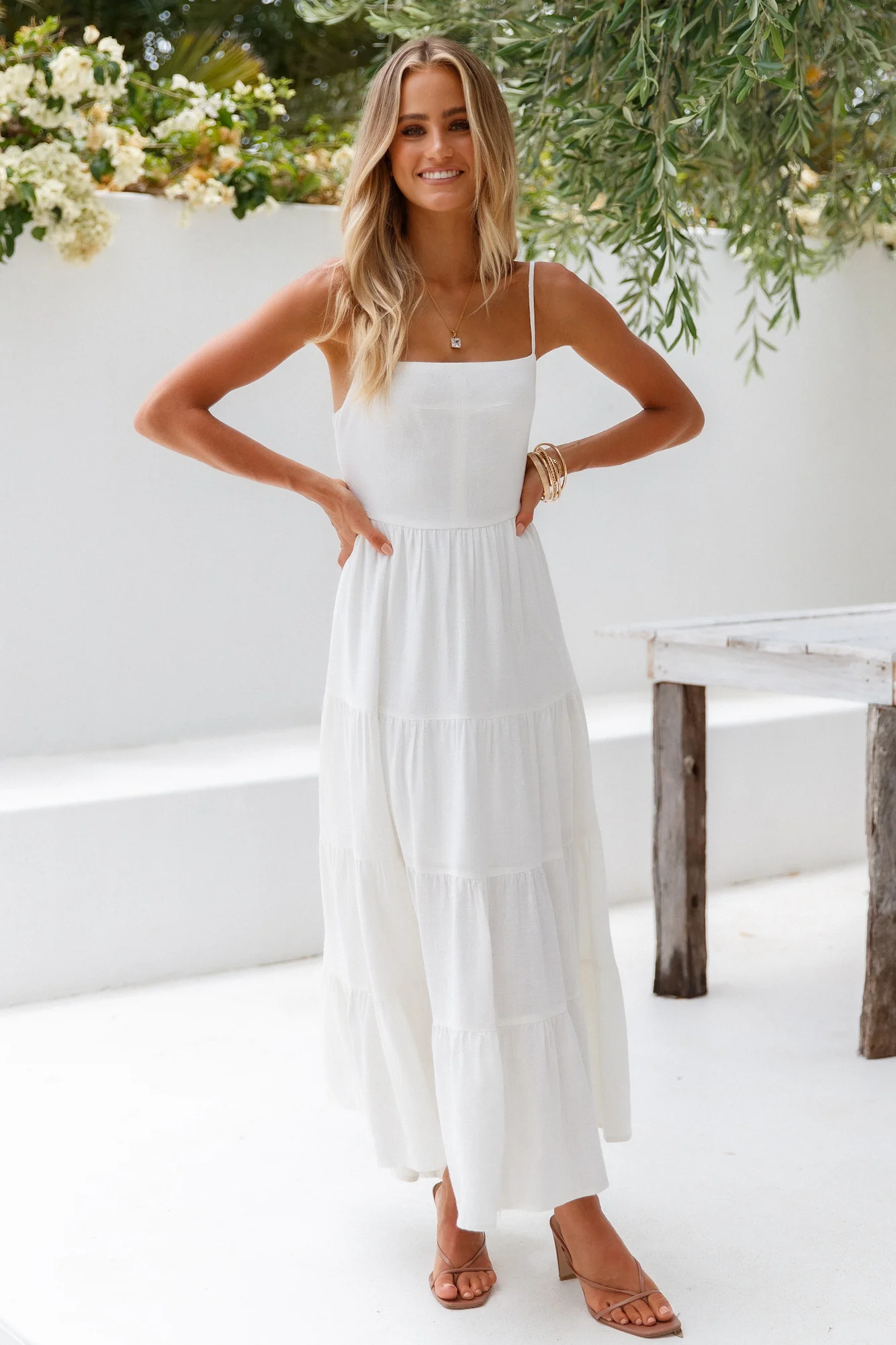 Train Into Town Midi Dress White - luluinthesky