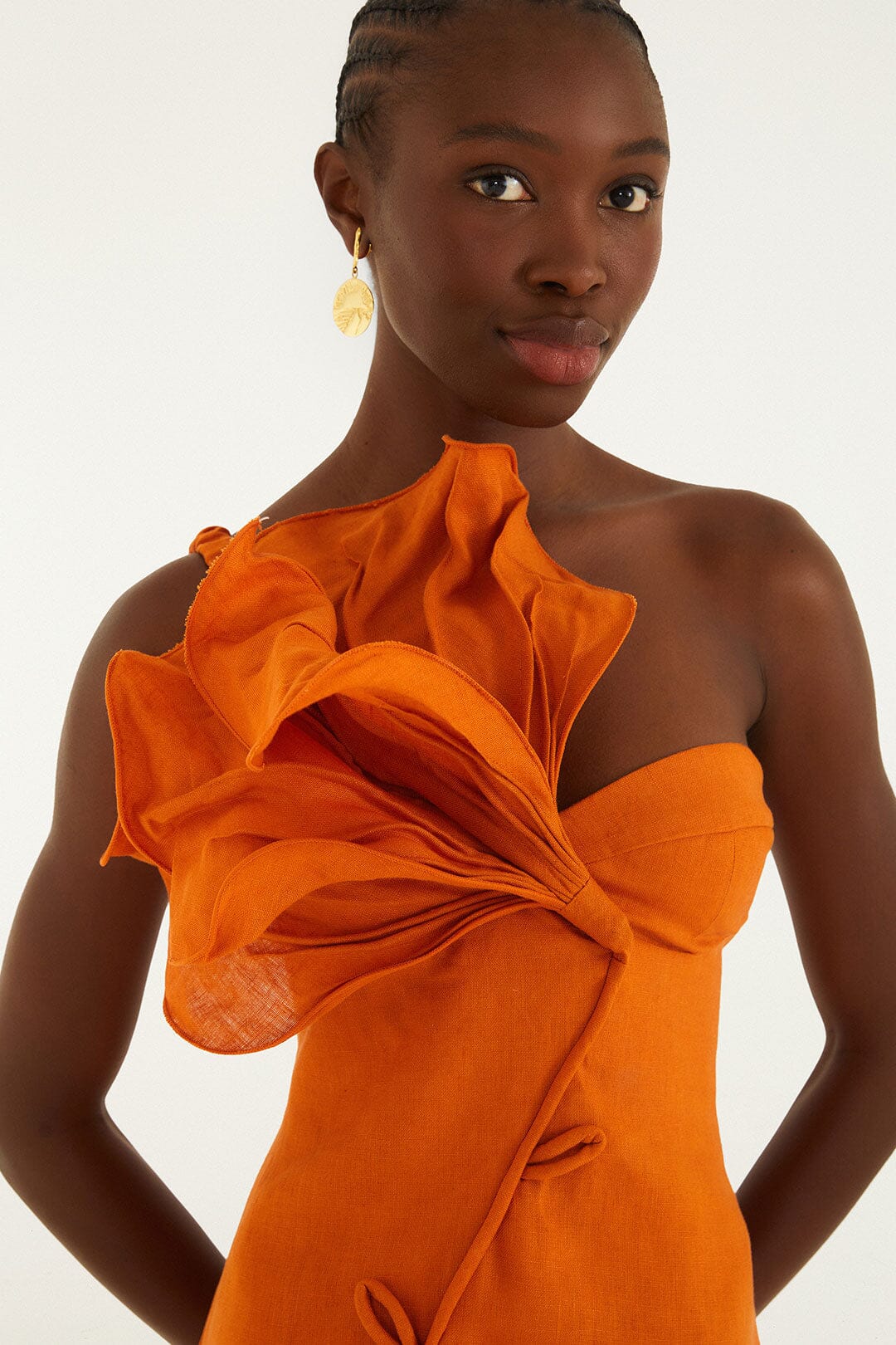 Orange Flower Mini Dress