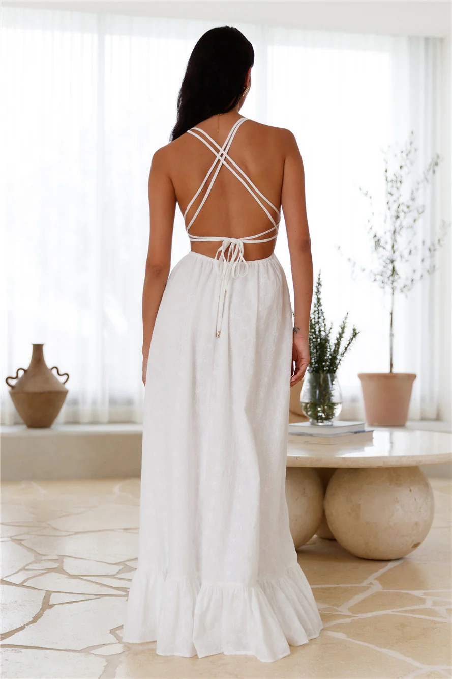 Crystal Clarity Maxi Dress White - luluinthesky