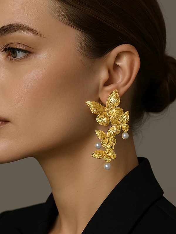 Butterfly Shape Shiny Earrings Accessories