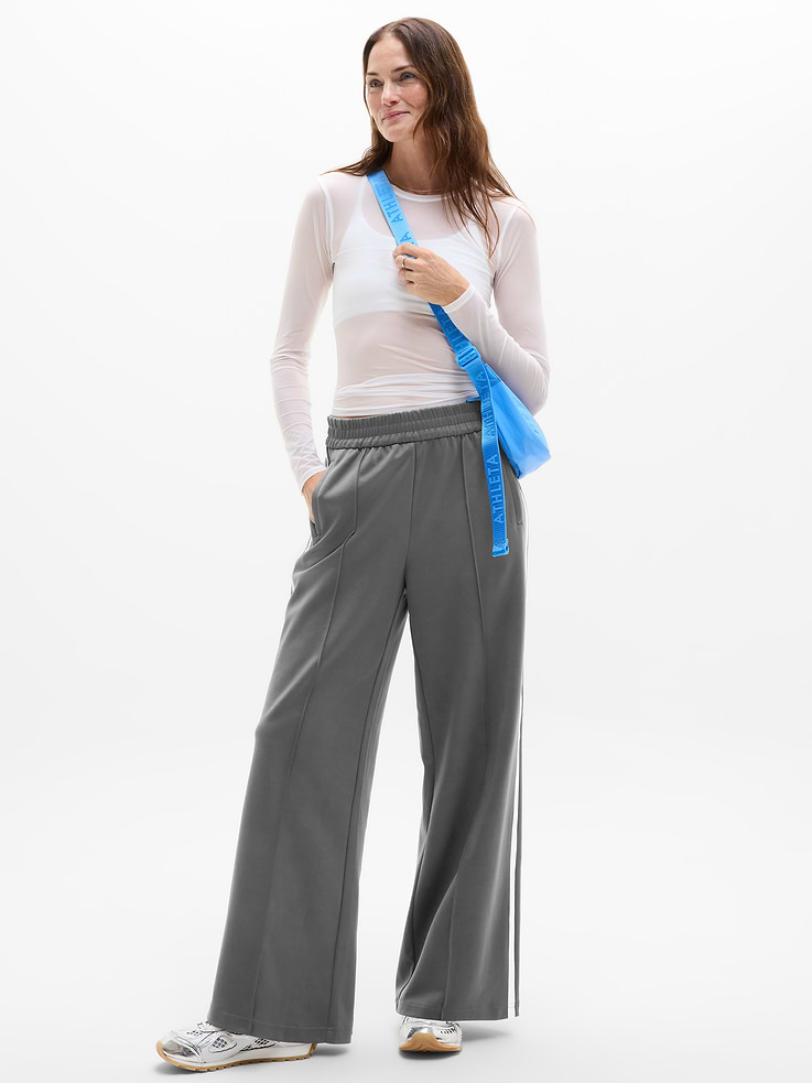 Tempo Mid Rise Wide Leg Track Pant