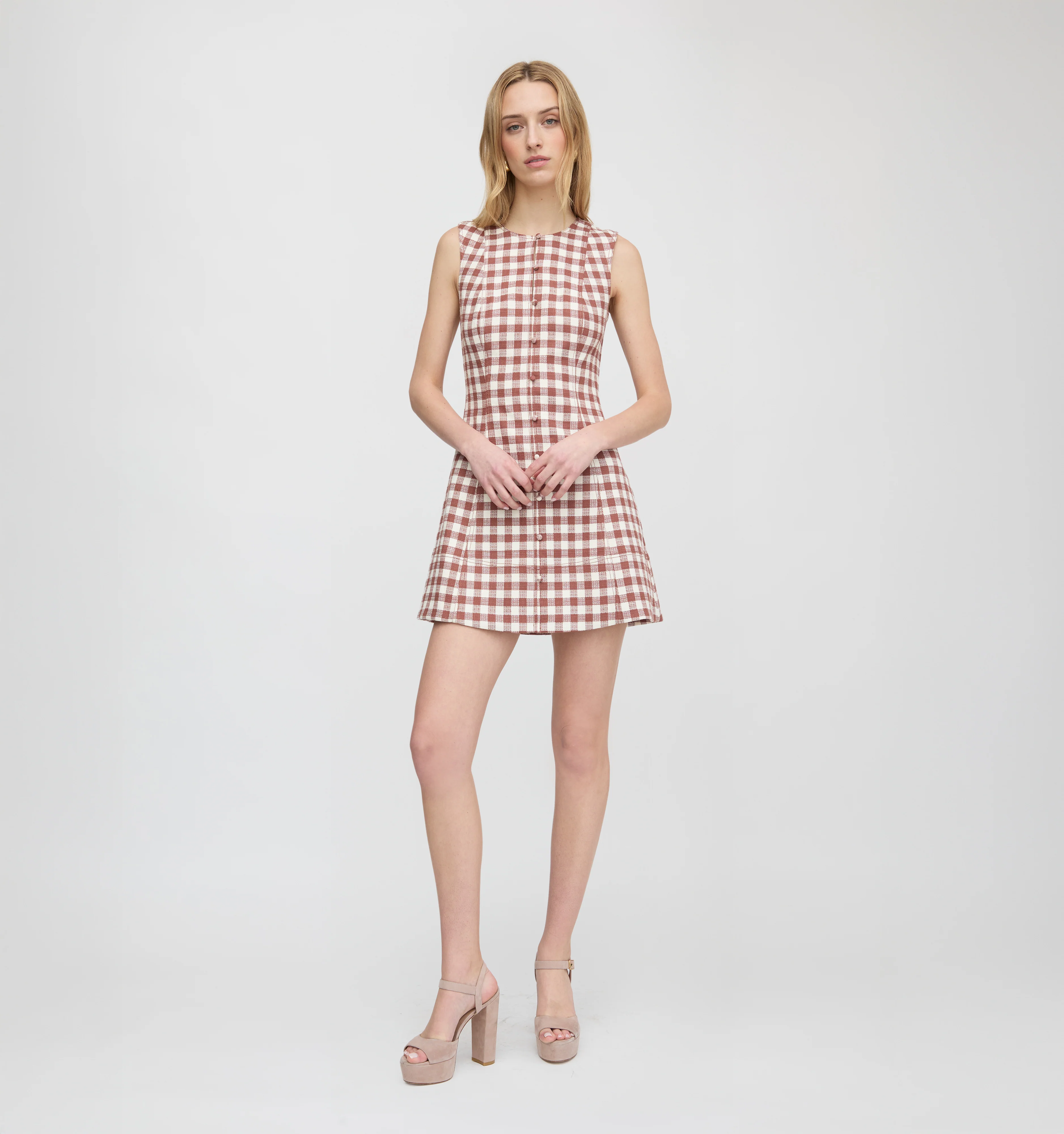 The Angie Dress - Cognac Gingham