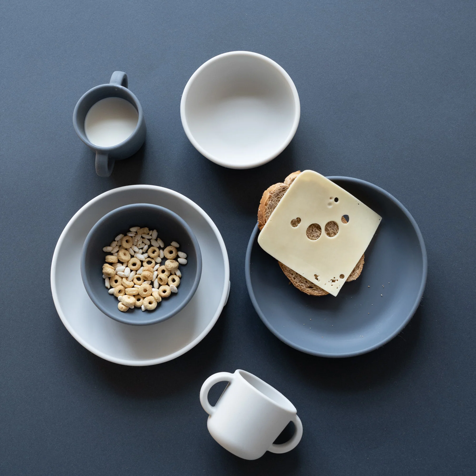 Vogeelle Silicone Suction Baby Plate Set - Cloud / Storm