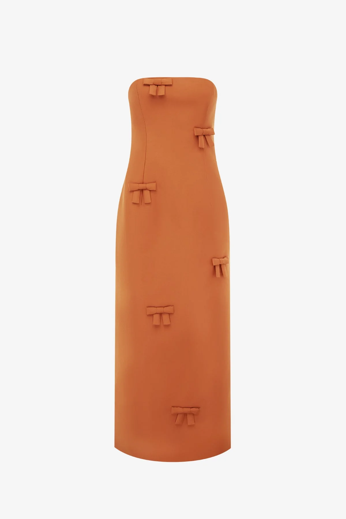 Rayna Bow Bustier Maxi Dress - Ochre