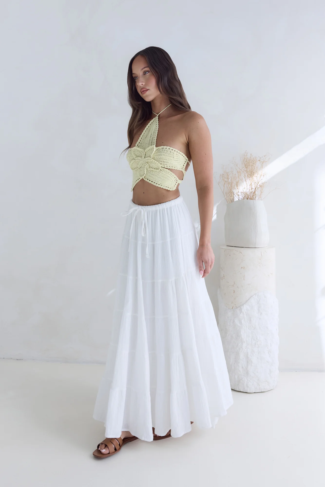 Monte Carlo Muse Knit Halter Top Yellow