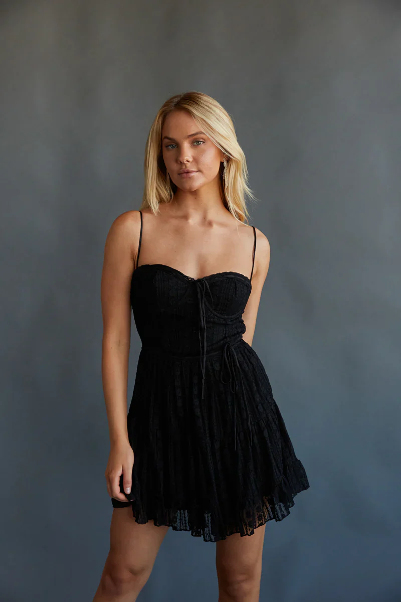 Ivy Lace Bustier Babydoll Mini Dress