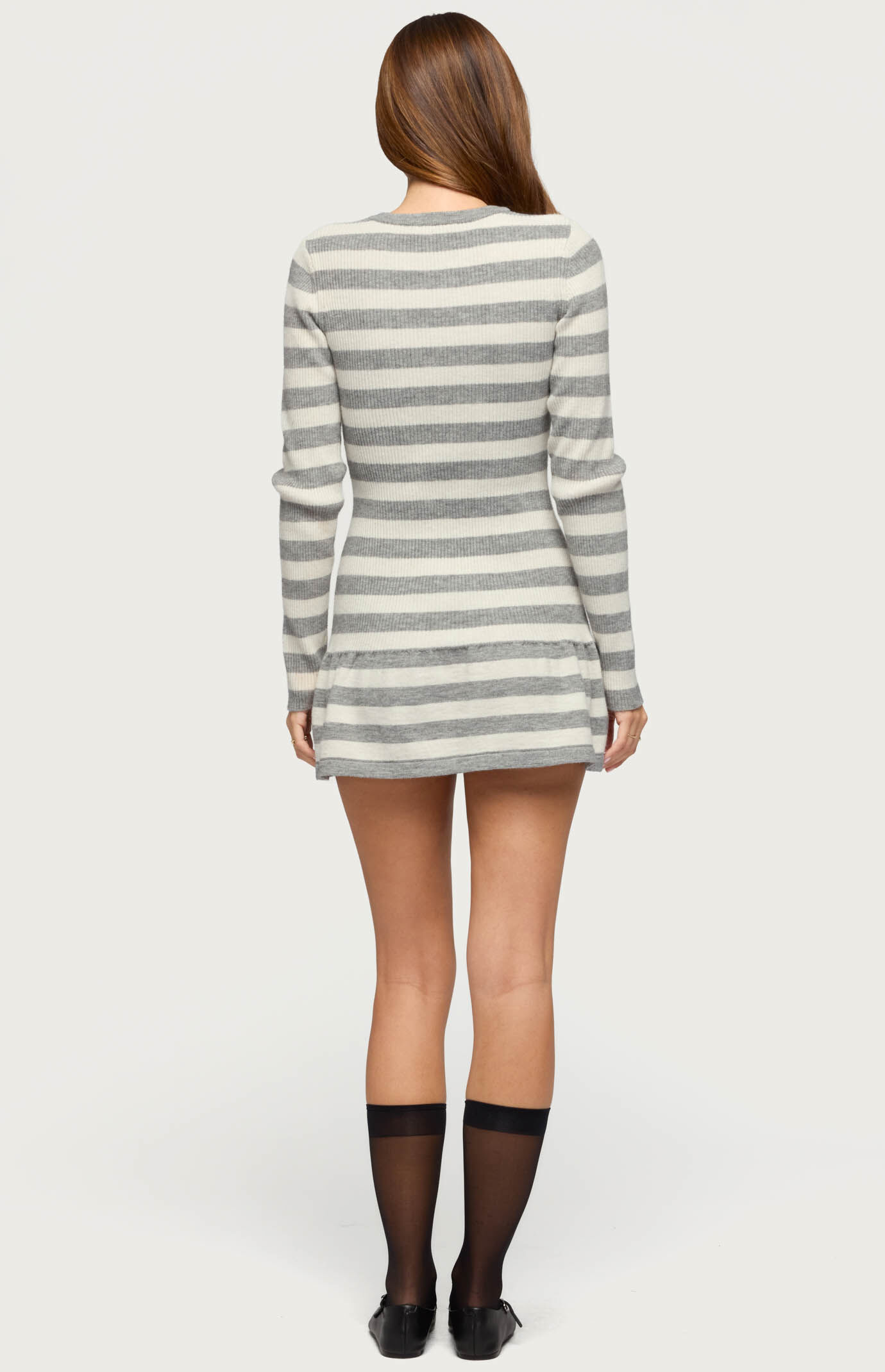 Edikted Caisyn Striped Ribbed Knit Mini Dress