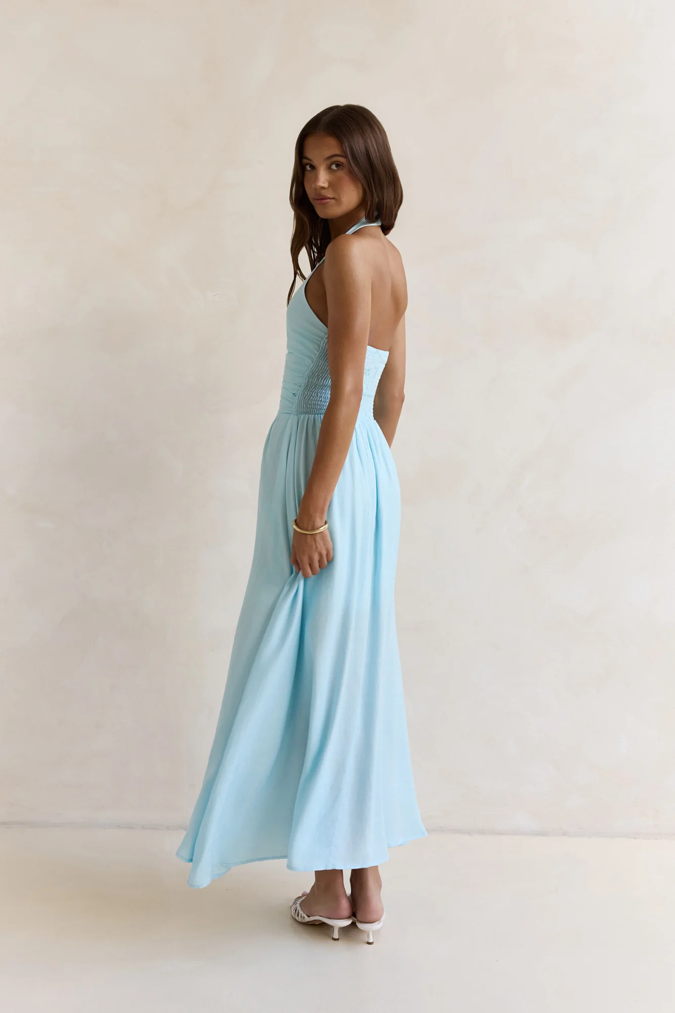 Heart Of Ours Halter Maxi Dress Blue
