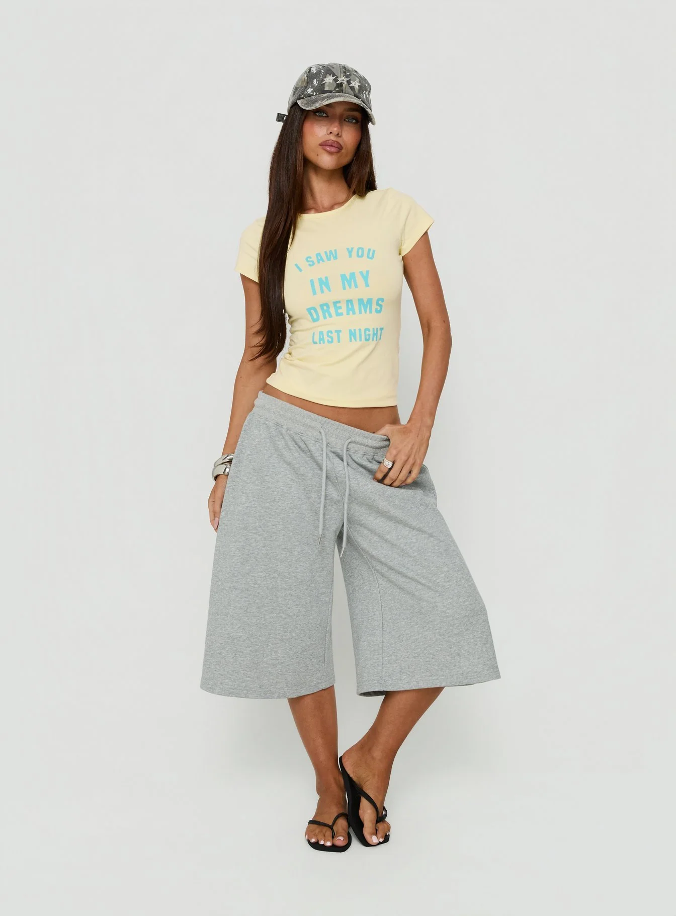 Always In My Dreams Graphic Baby Tee Yellow