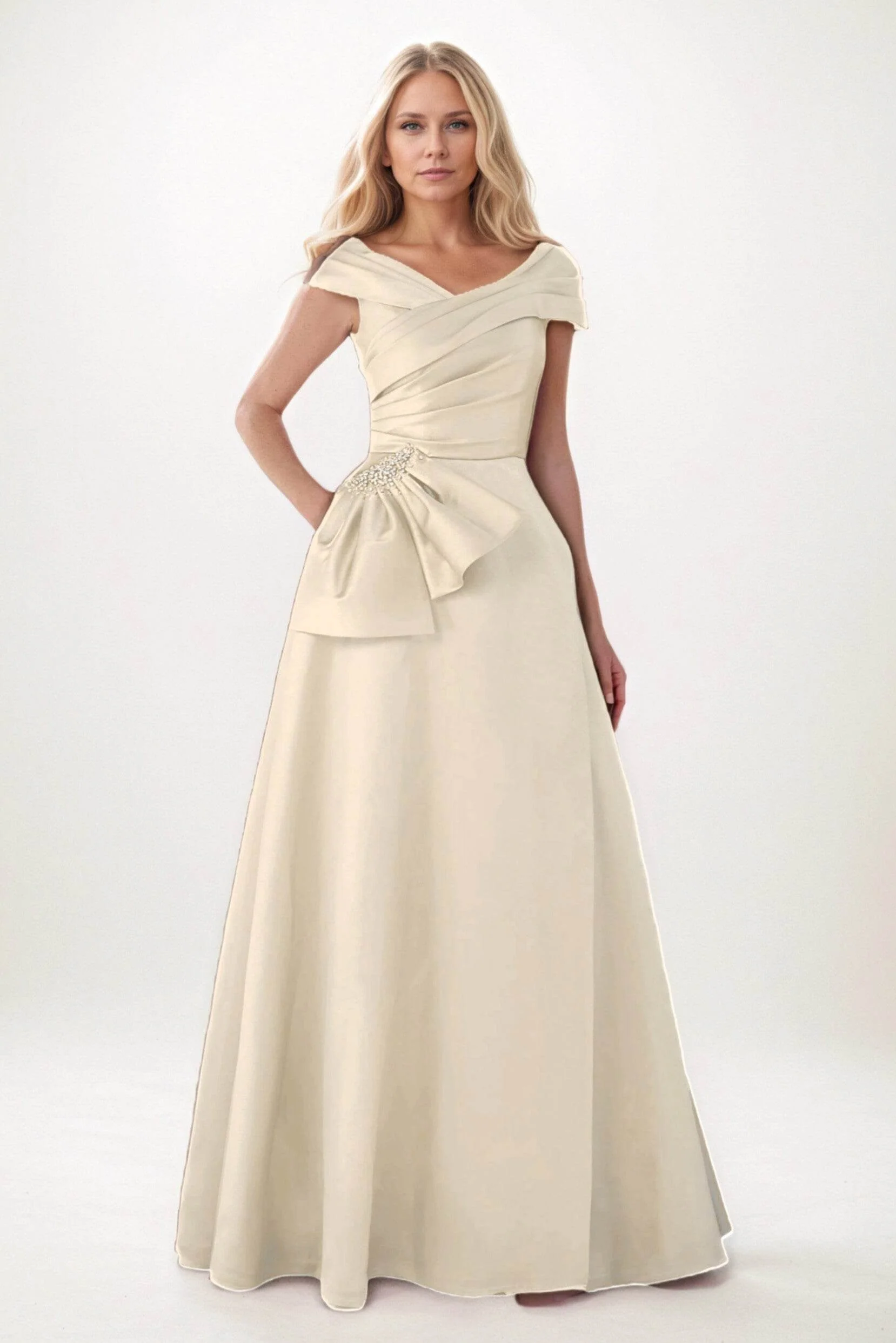 A-Line Maxi Satin Mother of the Bride Dresses CM0403