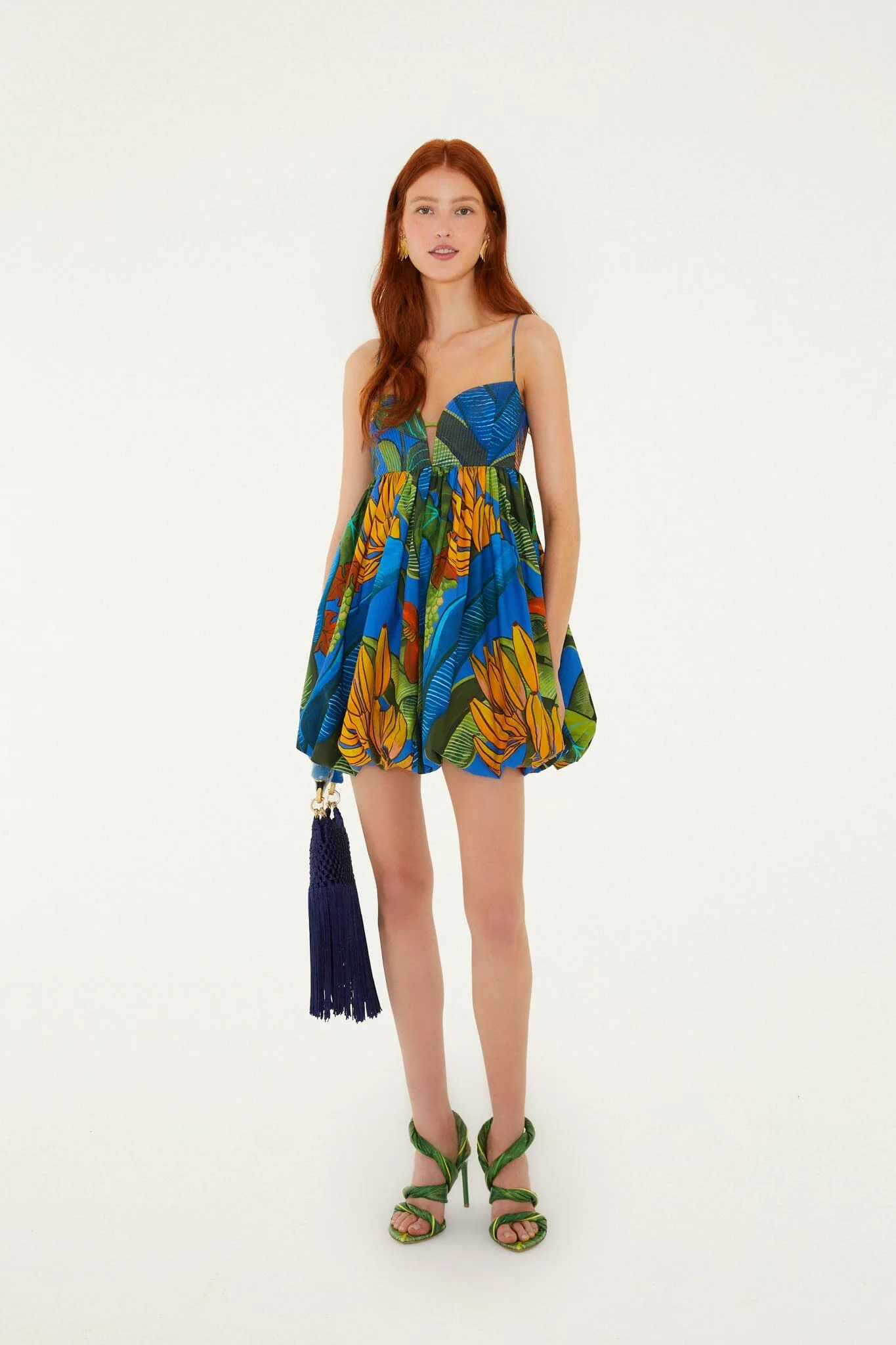 Blue Banana Grapes Sleeveless  Mini Dress