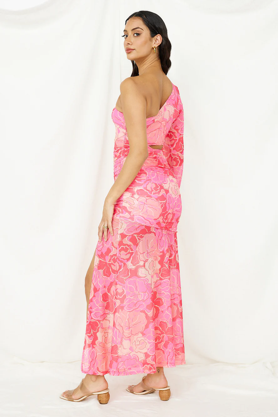 Over and Over Maxi Dress Pink Print