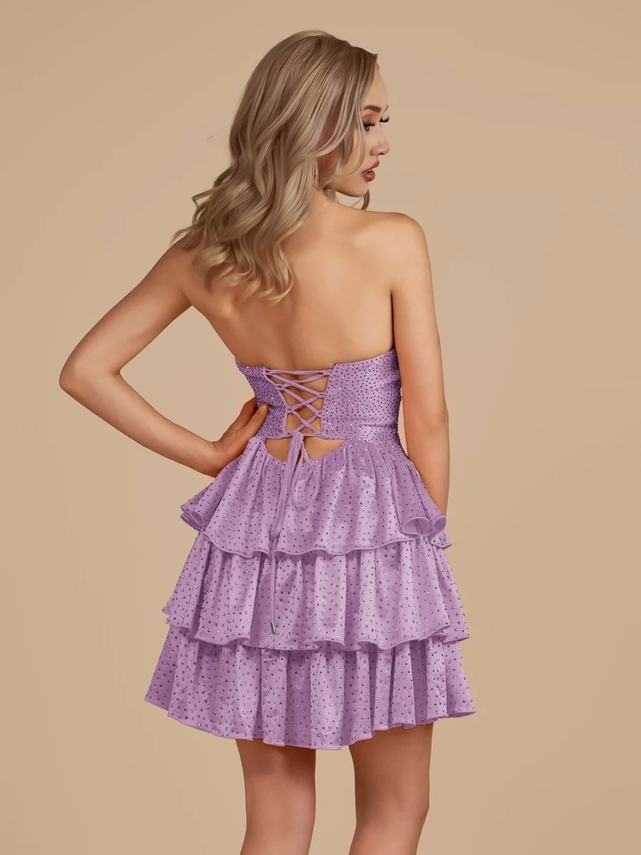 Royal Blue A Line Sweetheart Satin Cut Out Ruffled Homecoming Dresses with Beads