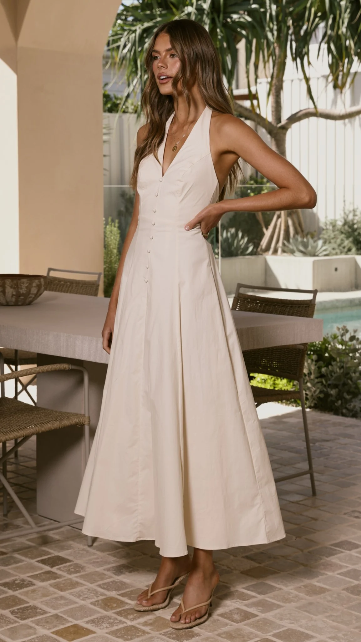 Kaia Maxi Dress - Vanilla - luluinthesky