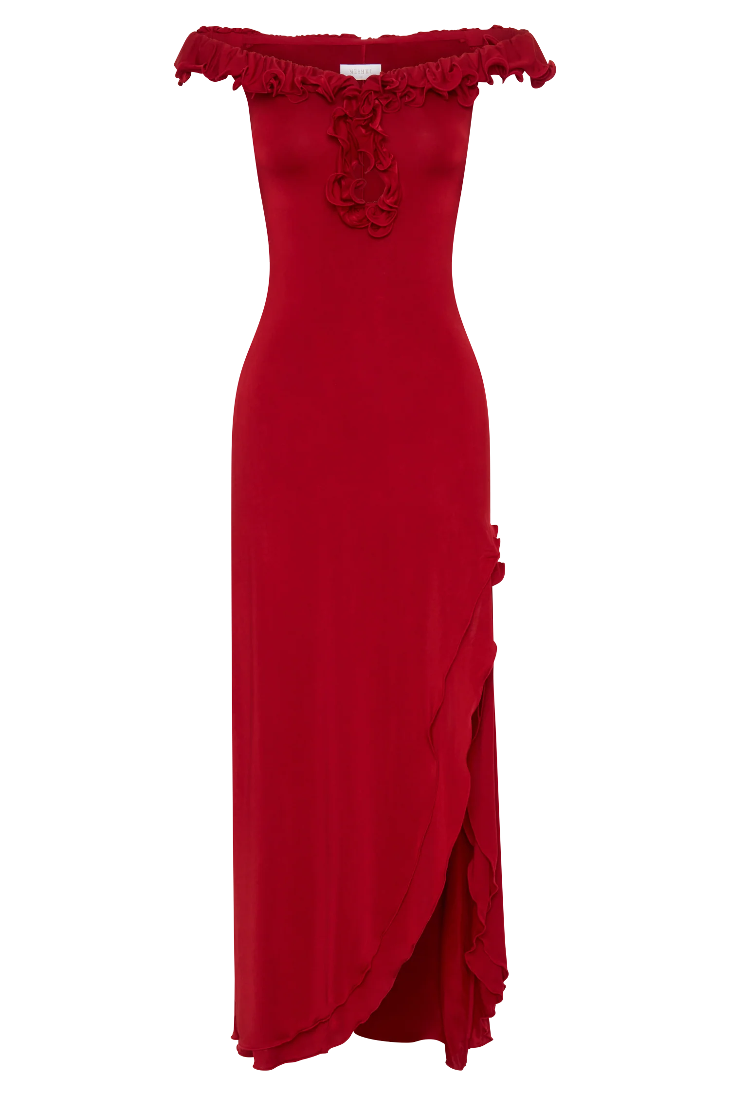 Allegra-Off-Shoulder-Ruffle-Midi-Dress-Ruby