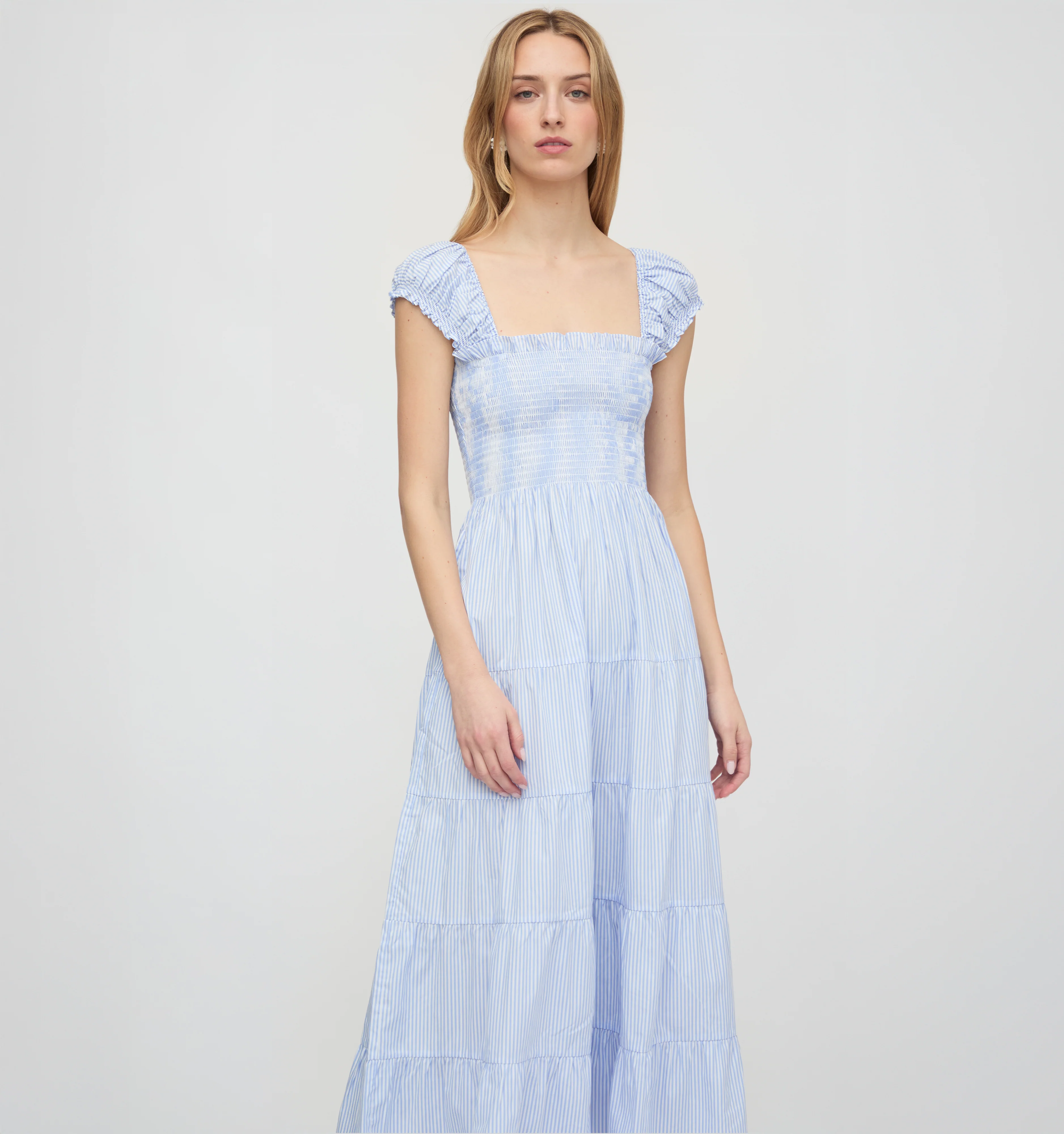The Stella Nap Dress - Blue/White Stripe