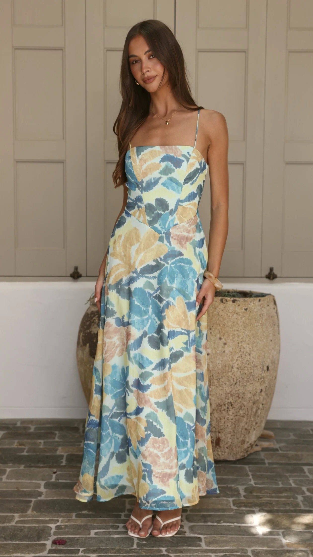 Mylee Maxi Dress - Blue/Yellow Floral