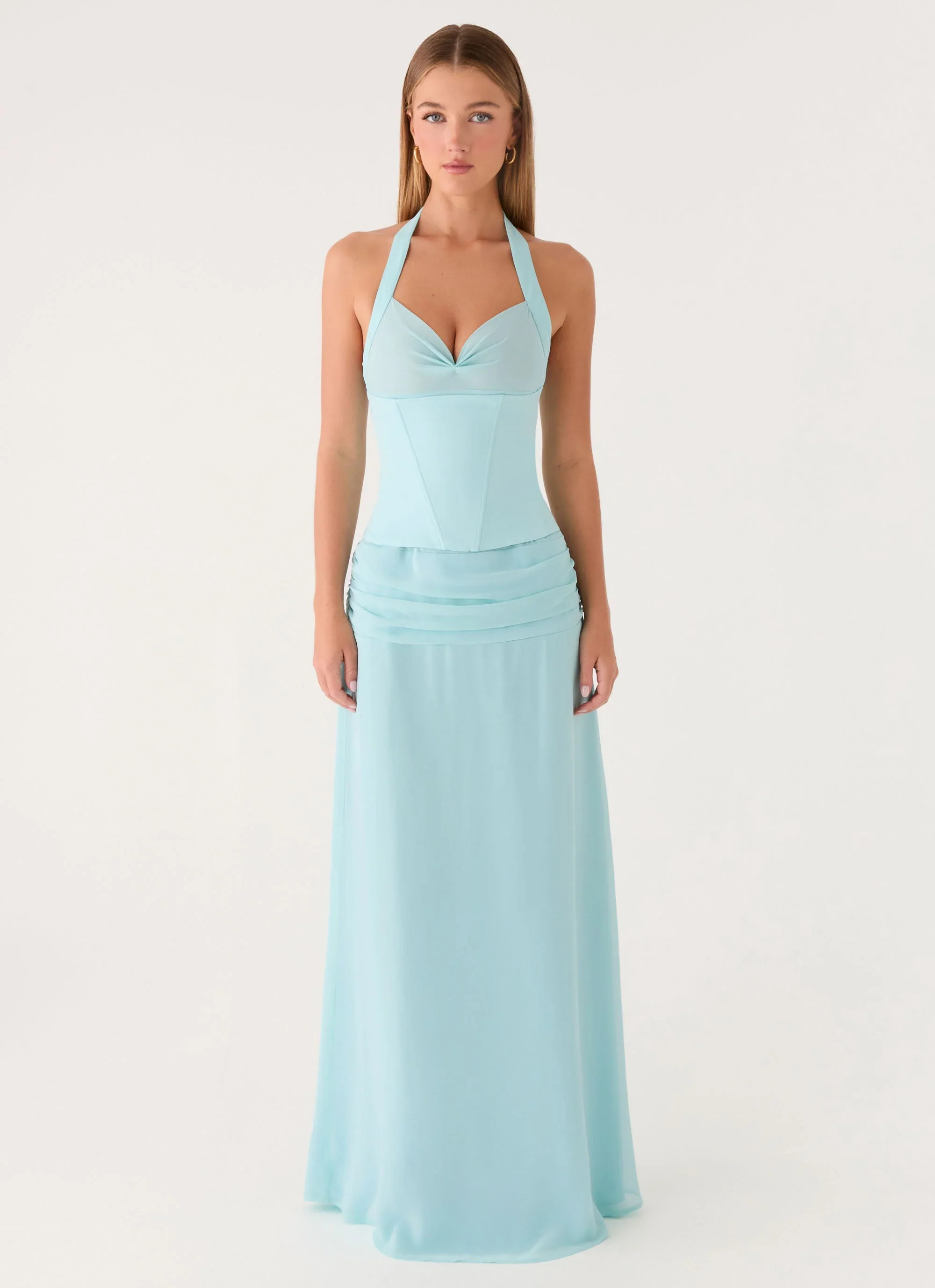 Soneva Corset Maxi Dress - Aqua