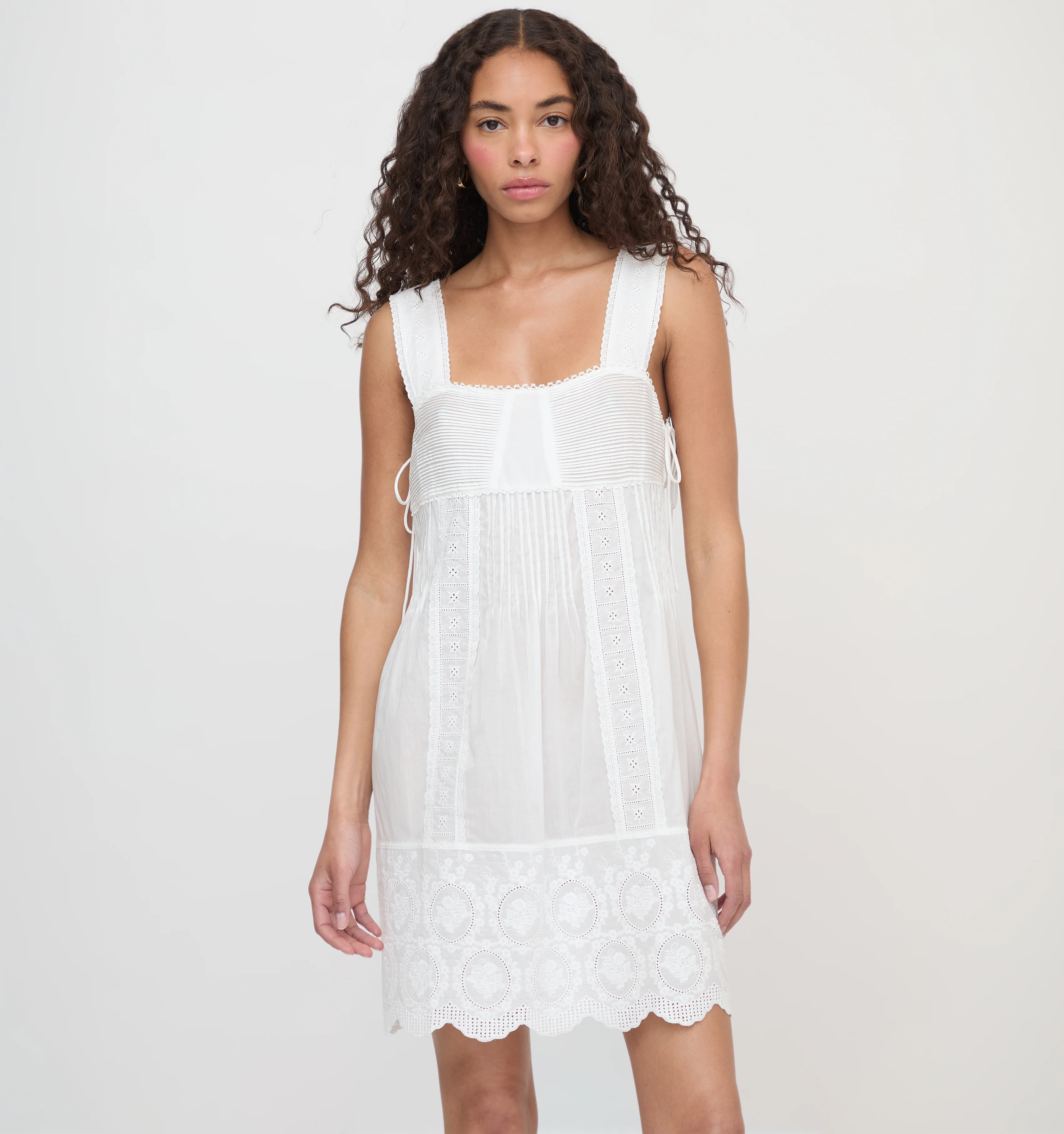 The Lux Mini Nightgown - White Washed Voile