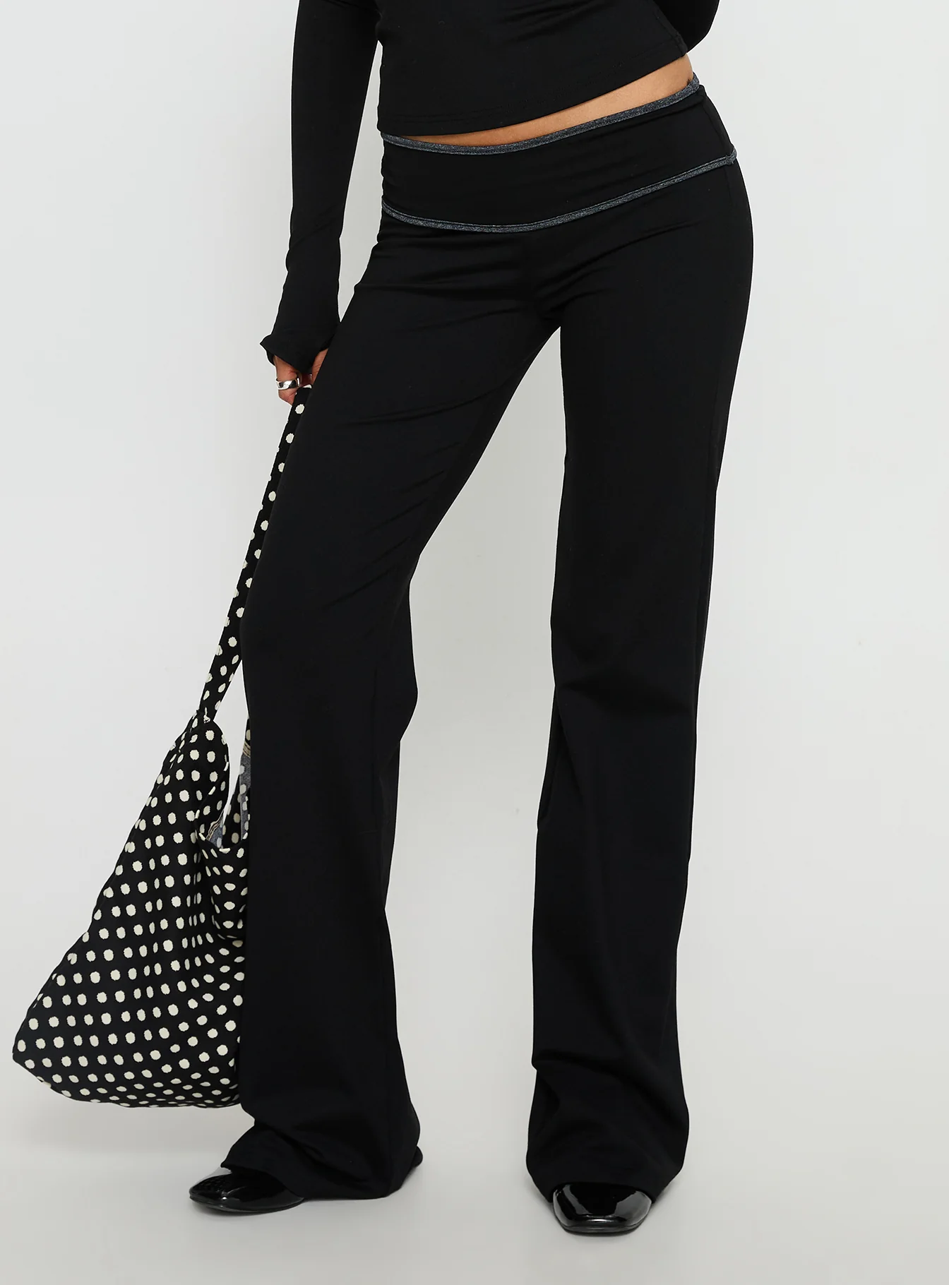 Kobee Jersey Flare Pants Black / Grey