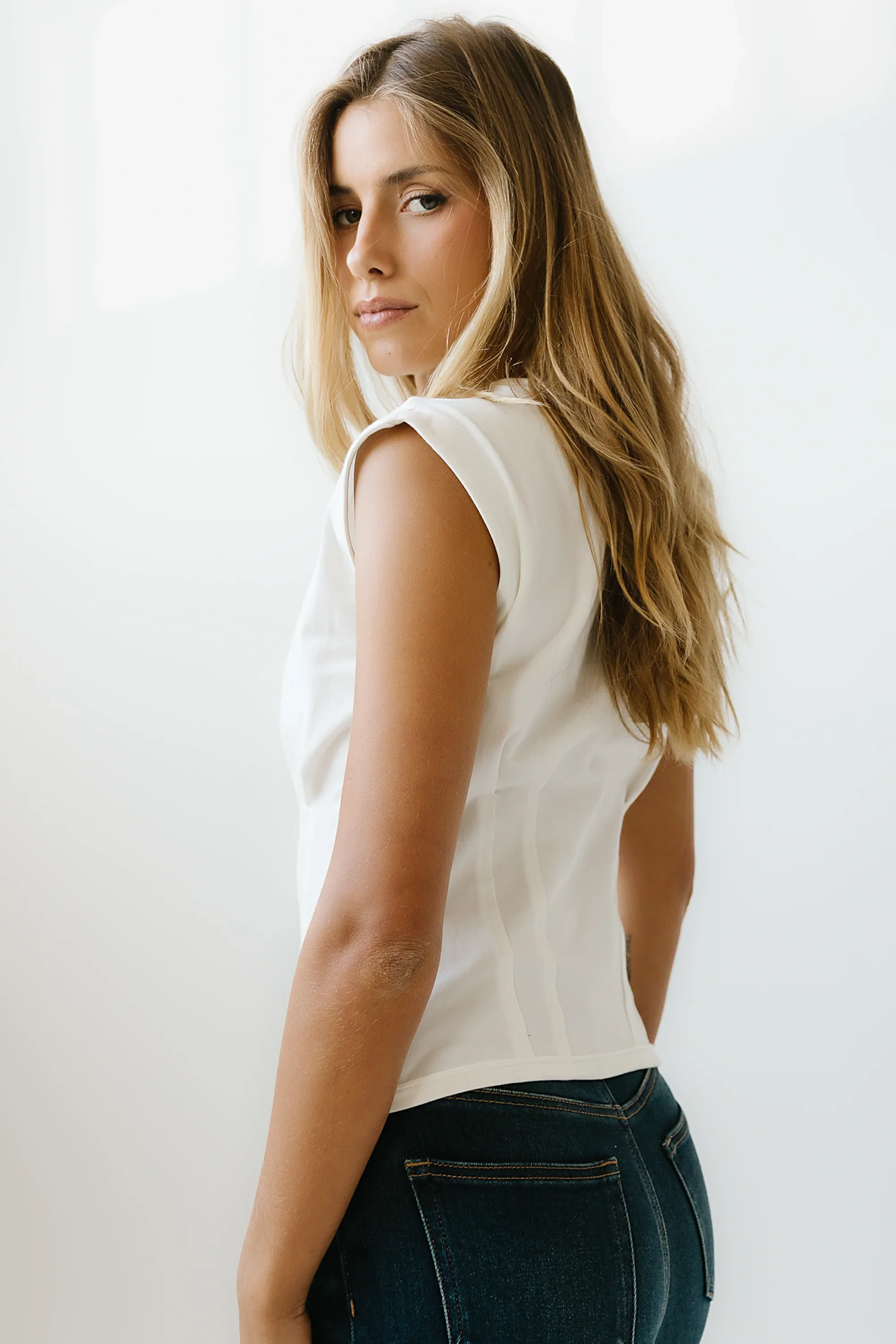 Tam Pleated Top in White